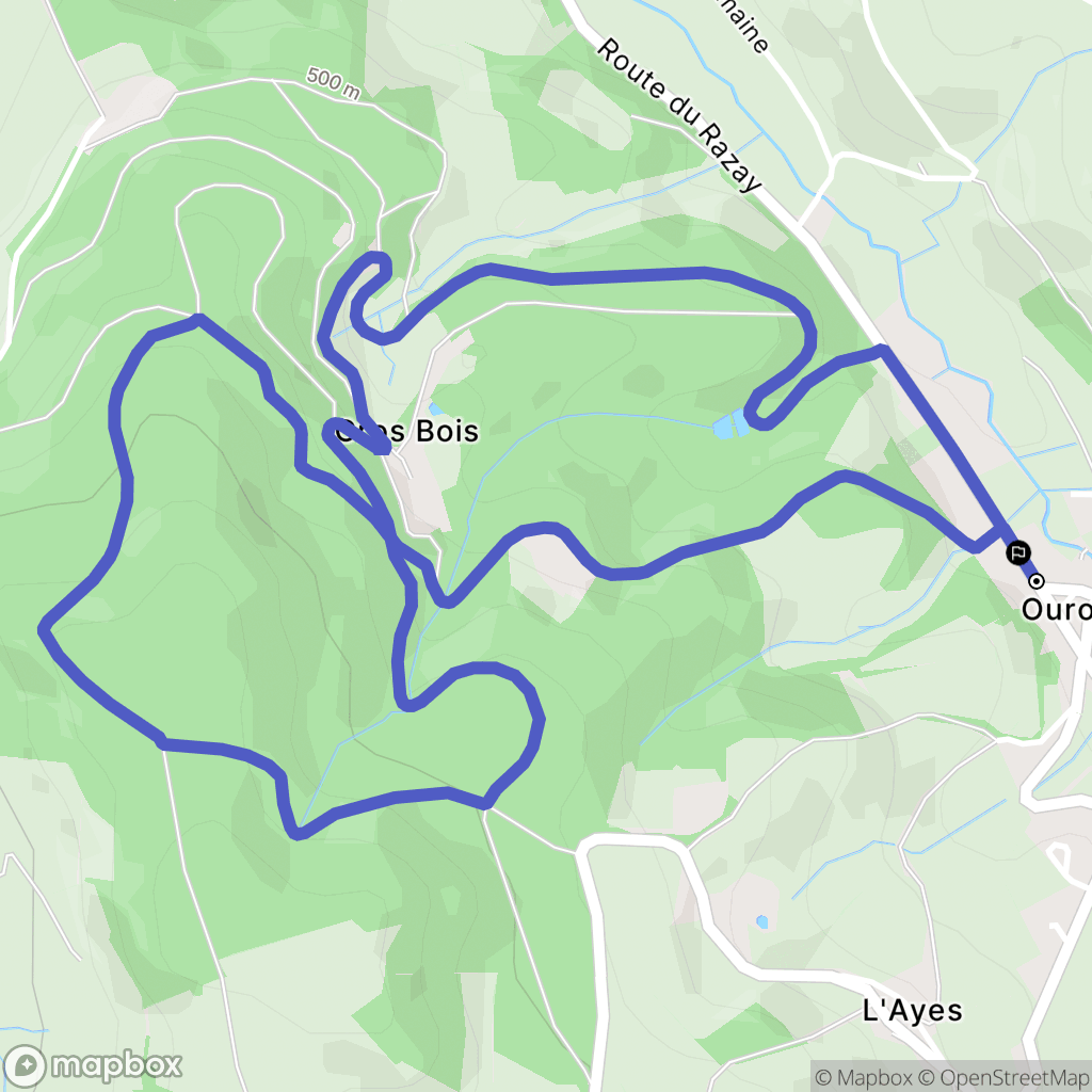 Deux-Grosnes : carte du parcours de randonnée - France