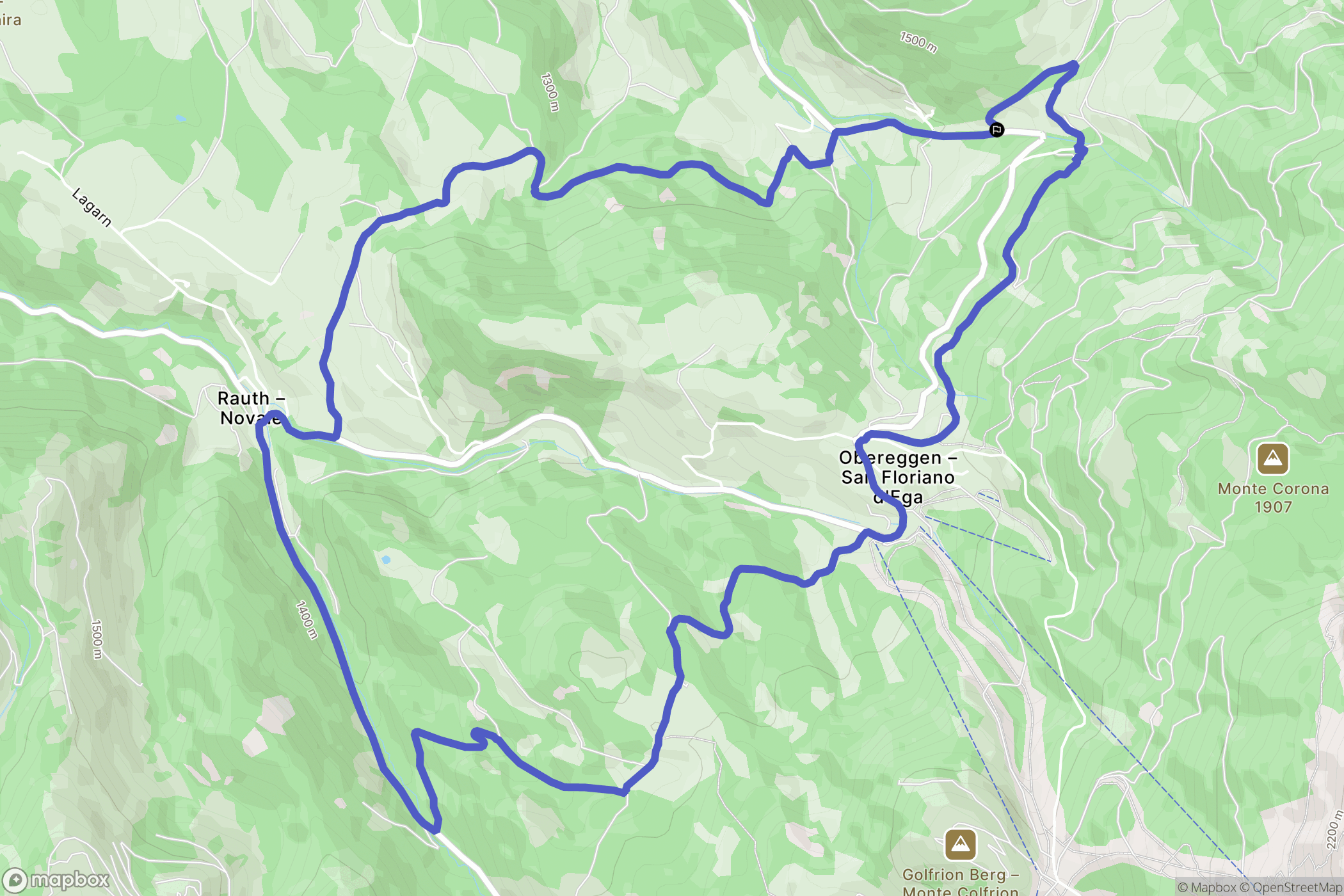  : carte du parcours de randonnée - Italy