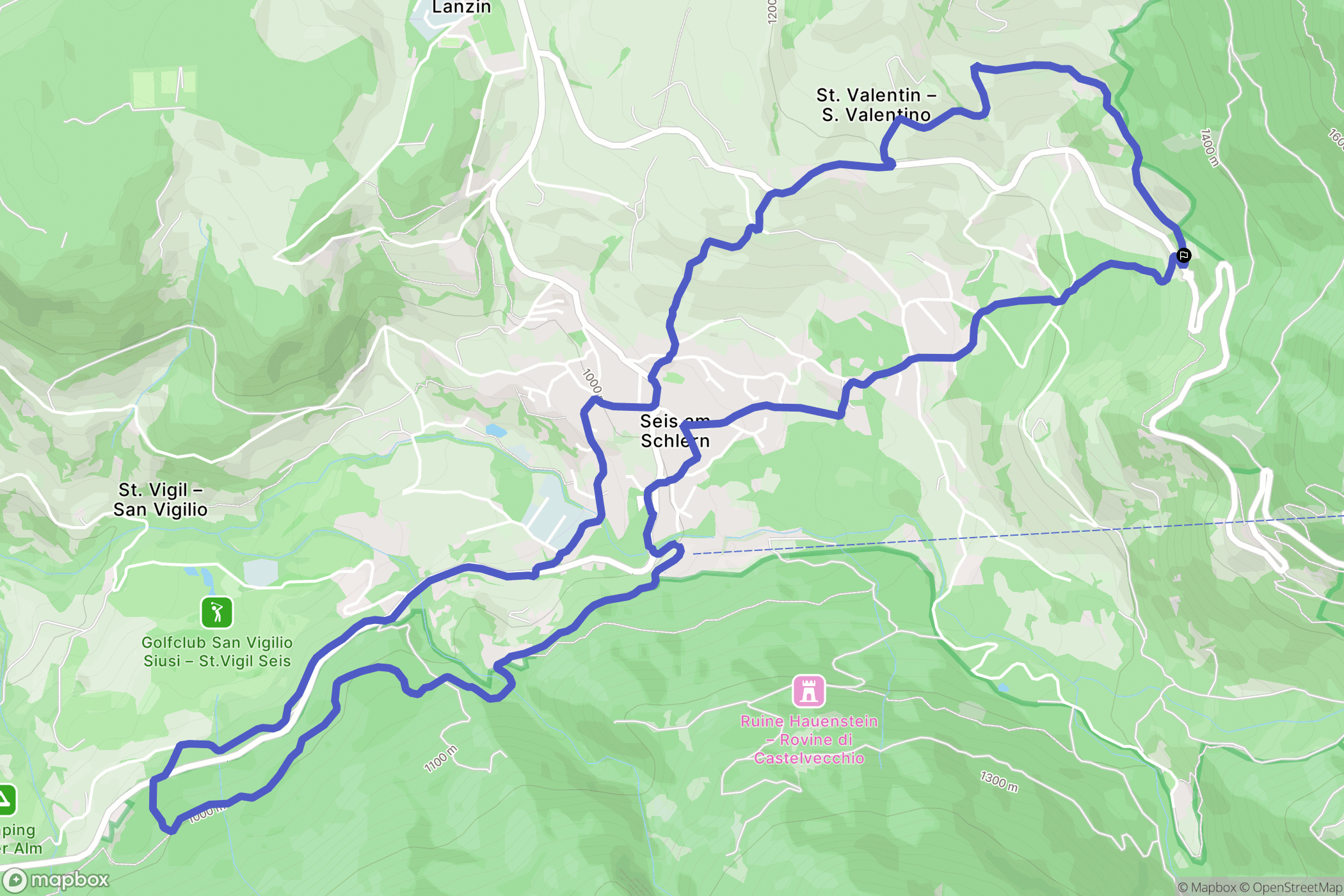  : carte du parcours de randonnée - Italy