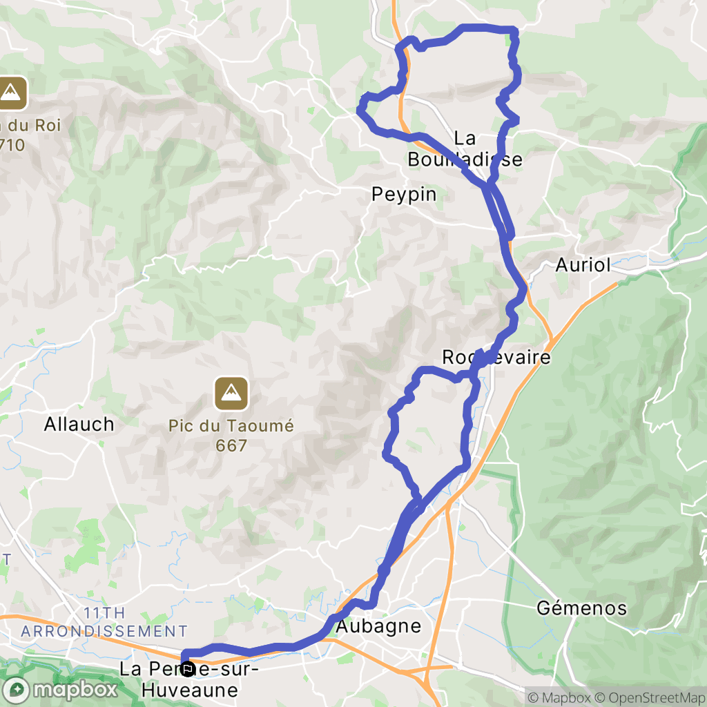 La Penne-sur-Huveaune : carte du parcours de randonnée - France
