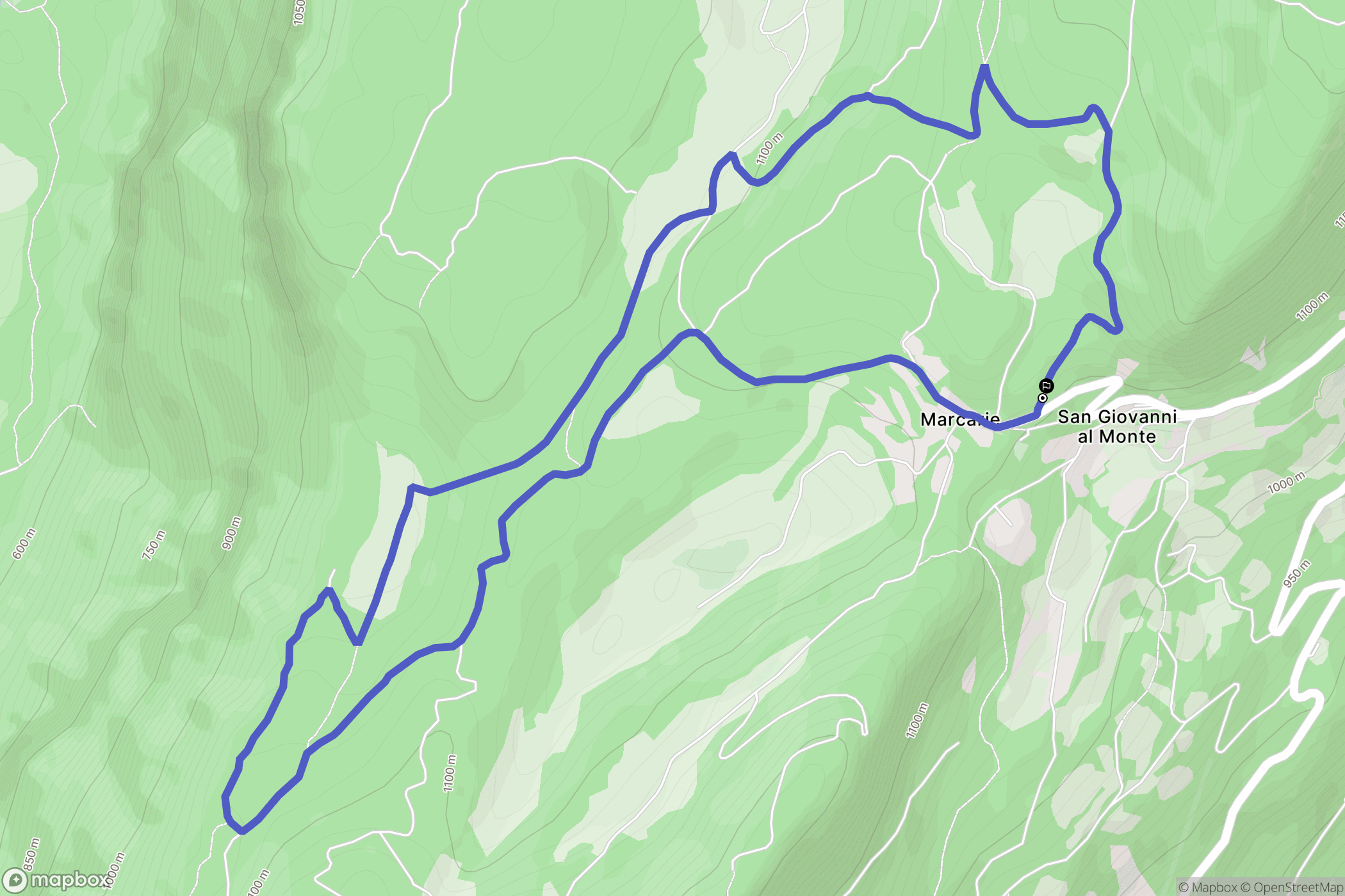  : carte du parcours de randonnée - Italy