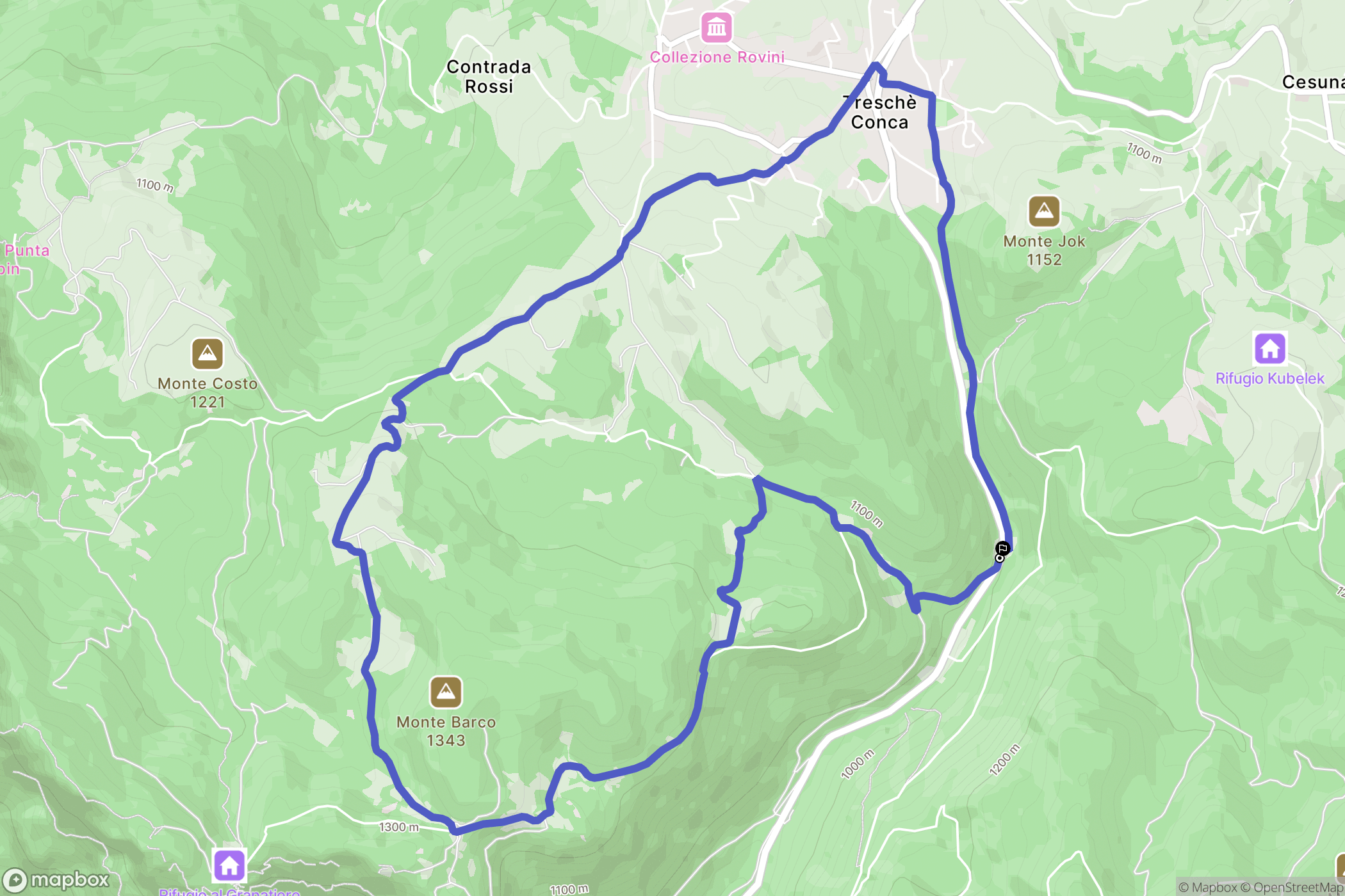  : carte du parcours de randonnée - Italy