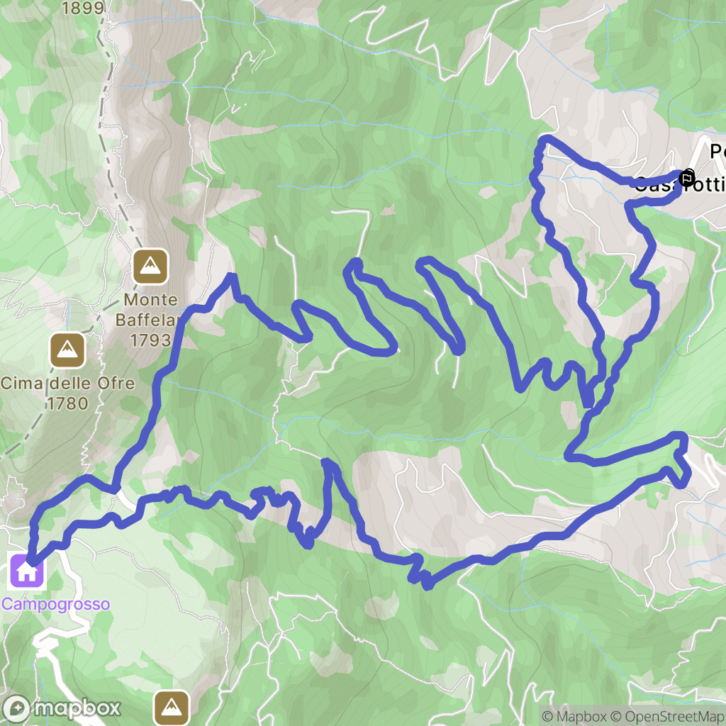 Casarotti : carte du parcours de randonnée - Italy