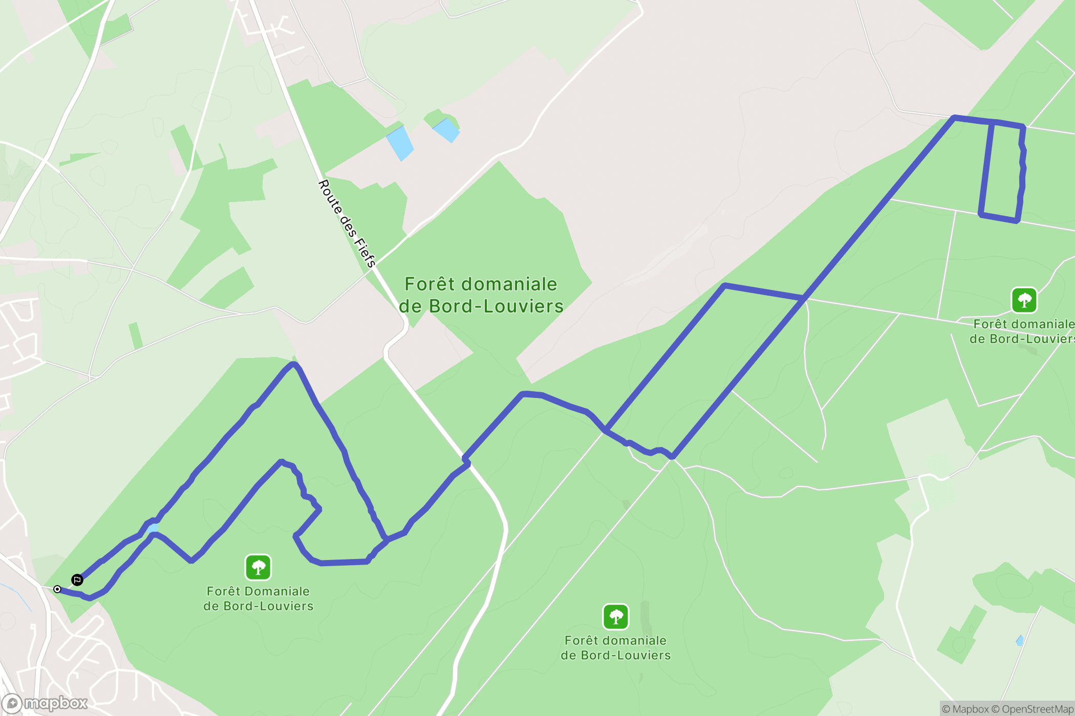 Saint-Pierre-lès-Elbeuf : carte du parcours de randonnée - France