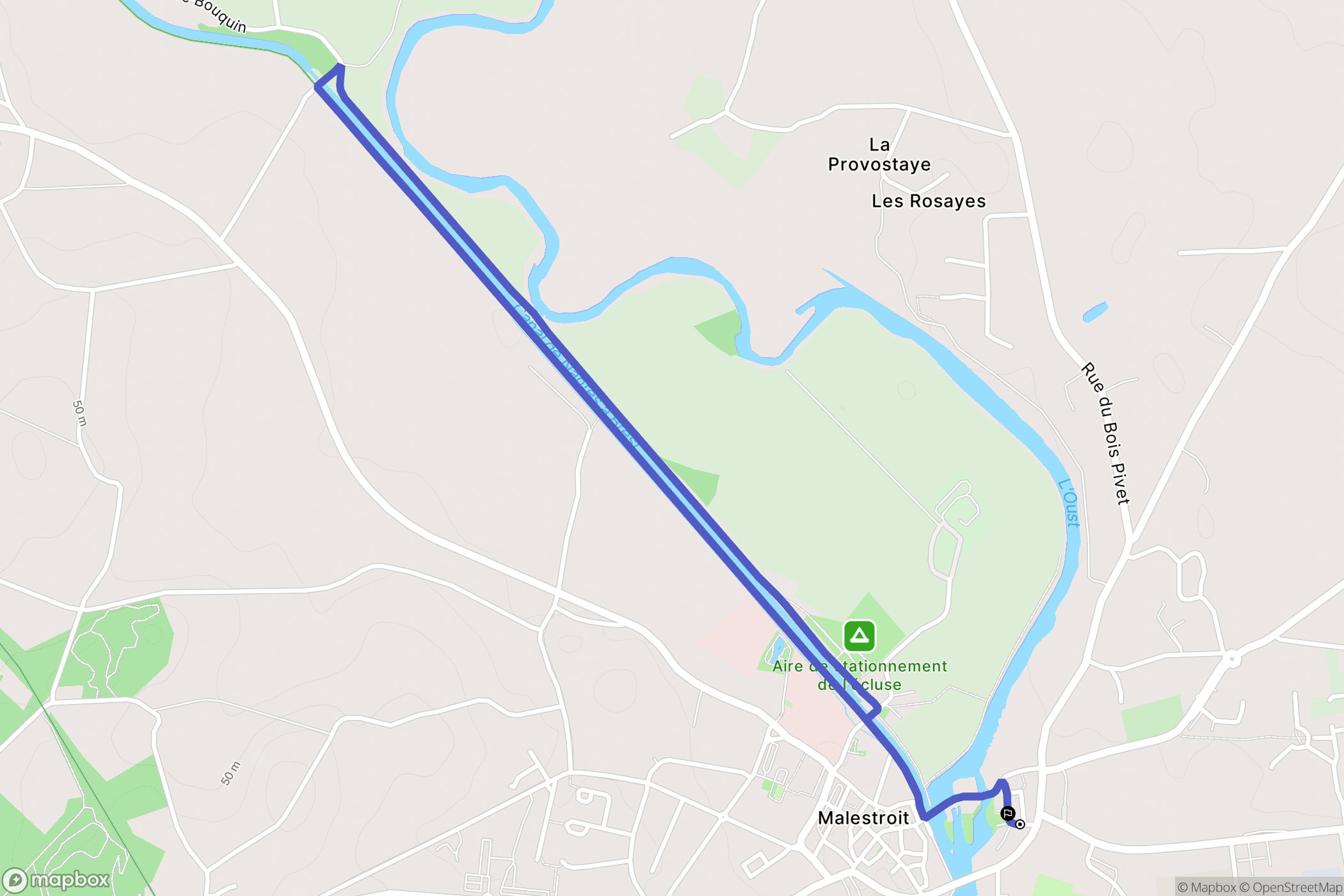 Malestroit : carte du parcours de randonnée - France