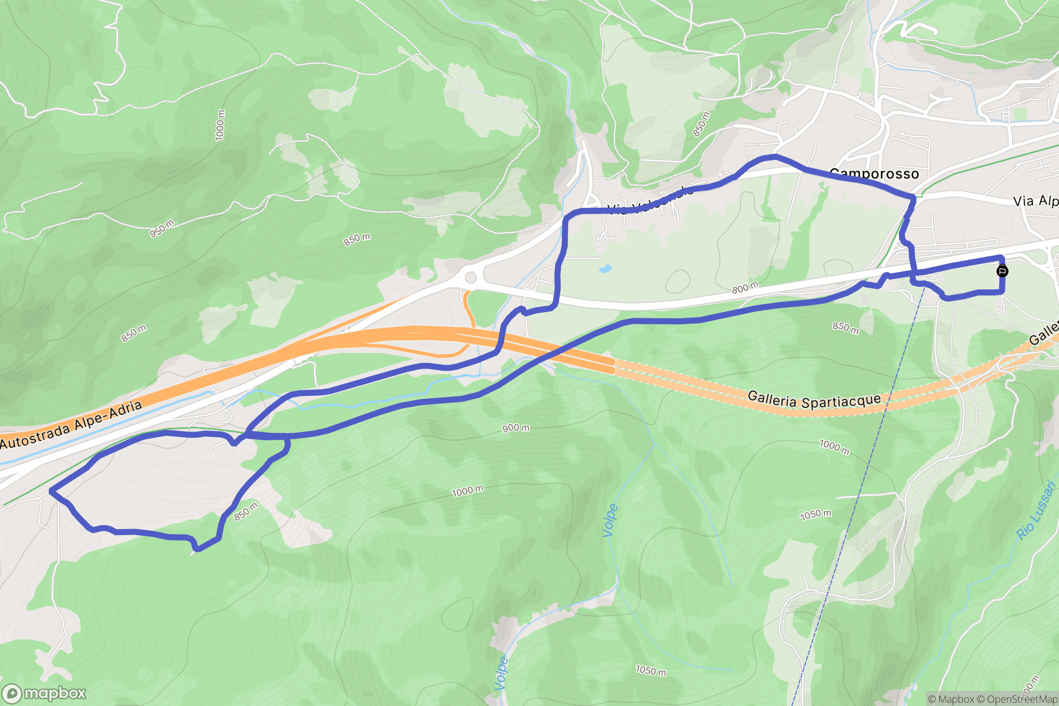  : carte du parcours de randonnée - Italy