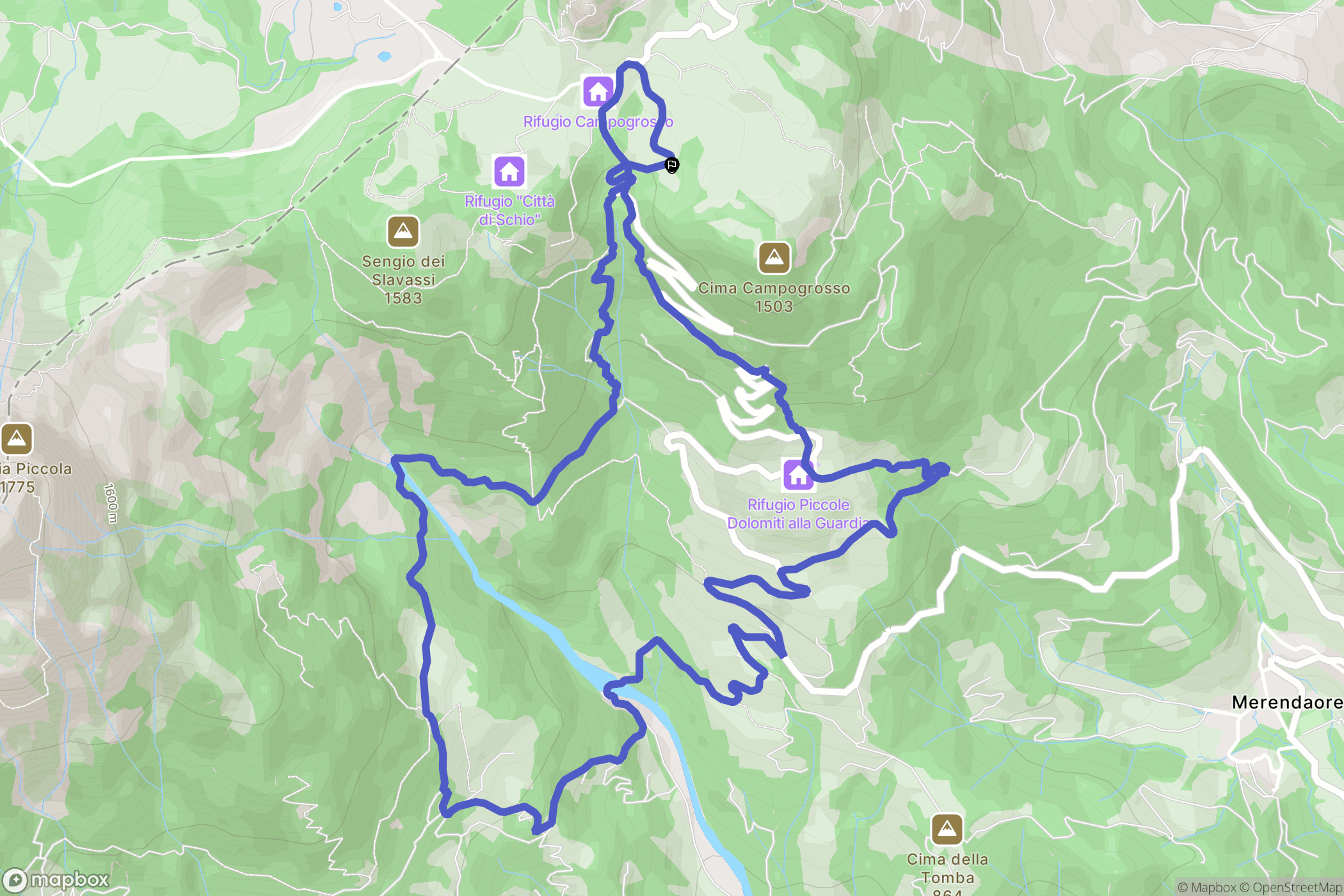  : carte du parcours de randonnée - Italy