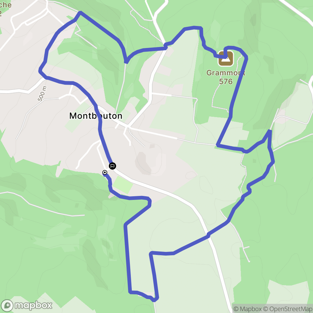 Montbouton : carte du parcours de randonnée - France