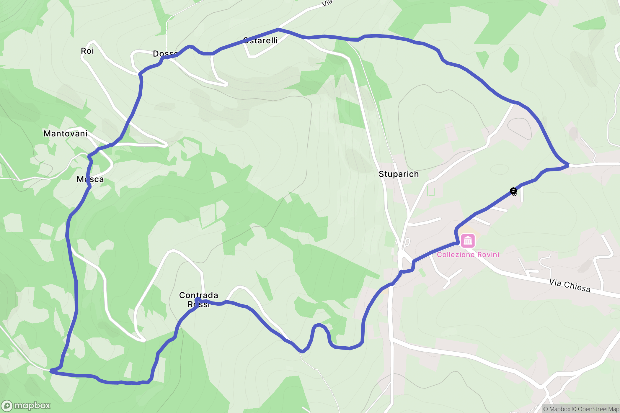 Roana : carte du parcours de randonnée - Italy