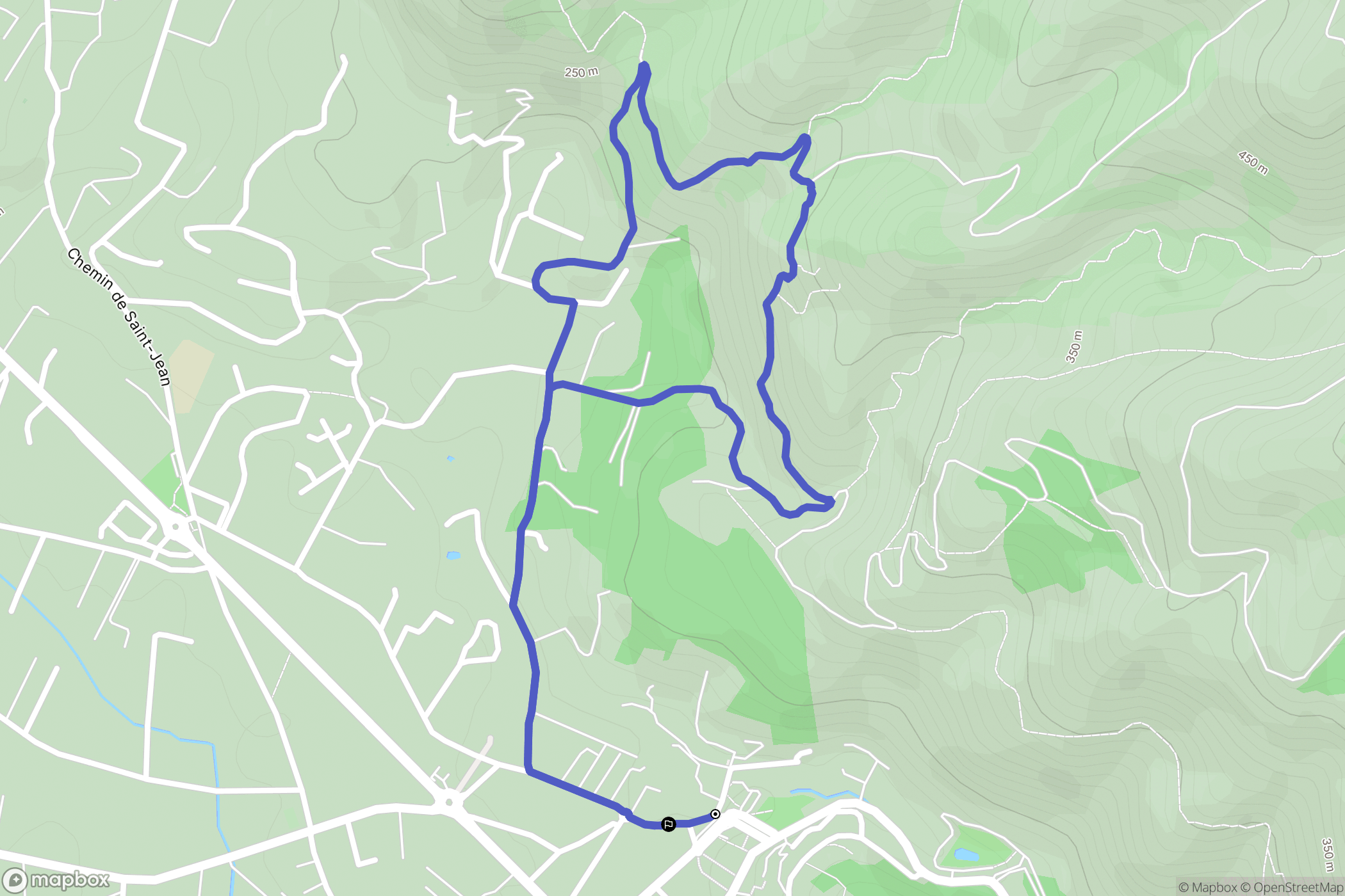 Gémenos : carte du parcours de randonnée - France