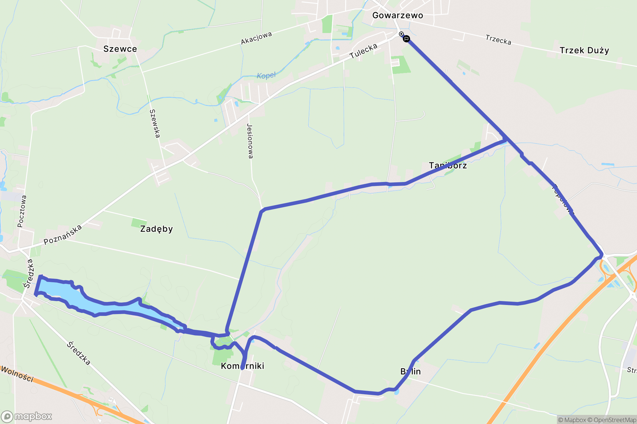 Gowarzewo: mapa trasy - Poland