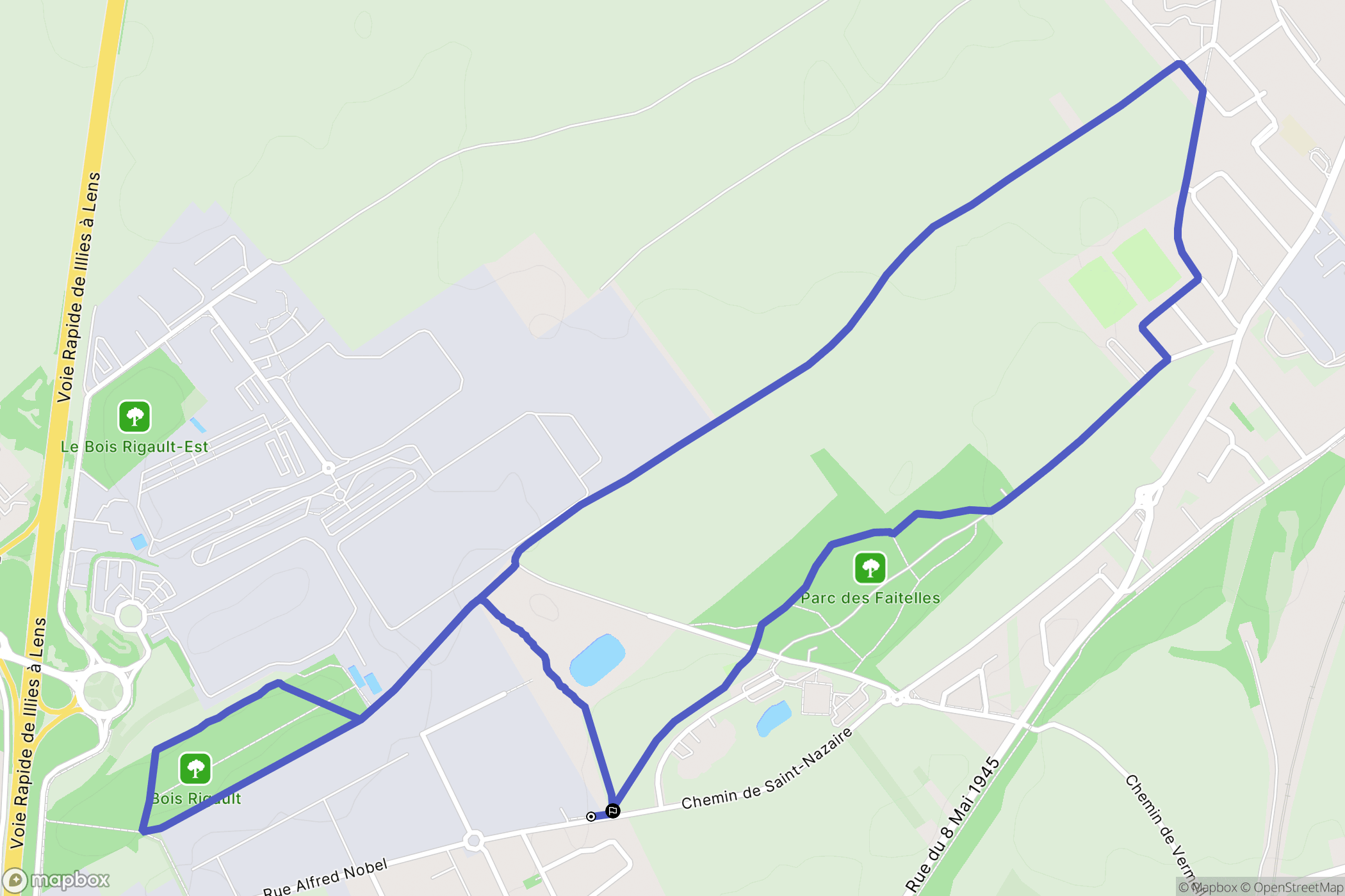Vendin-le-Vieil : carte du parcours de randonnée - France