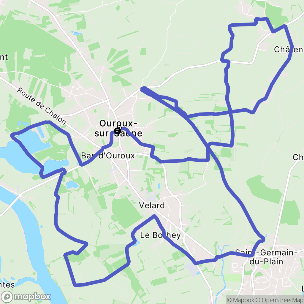 Ouroux-sur-Saône : carte du parcours de randonnée - France
