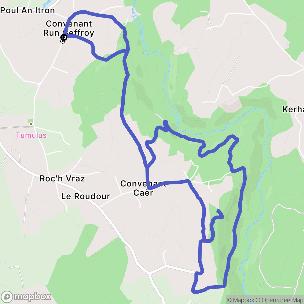 Plouégat-Guérand : carte du parcours de randonnée - France