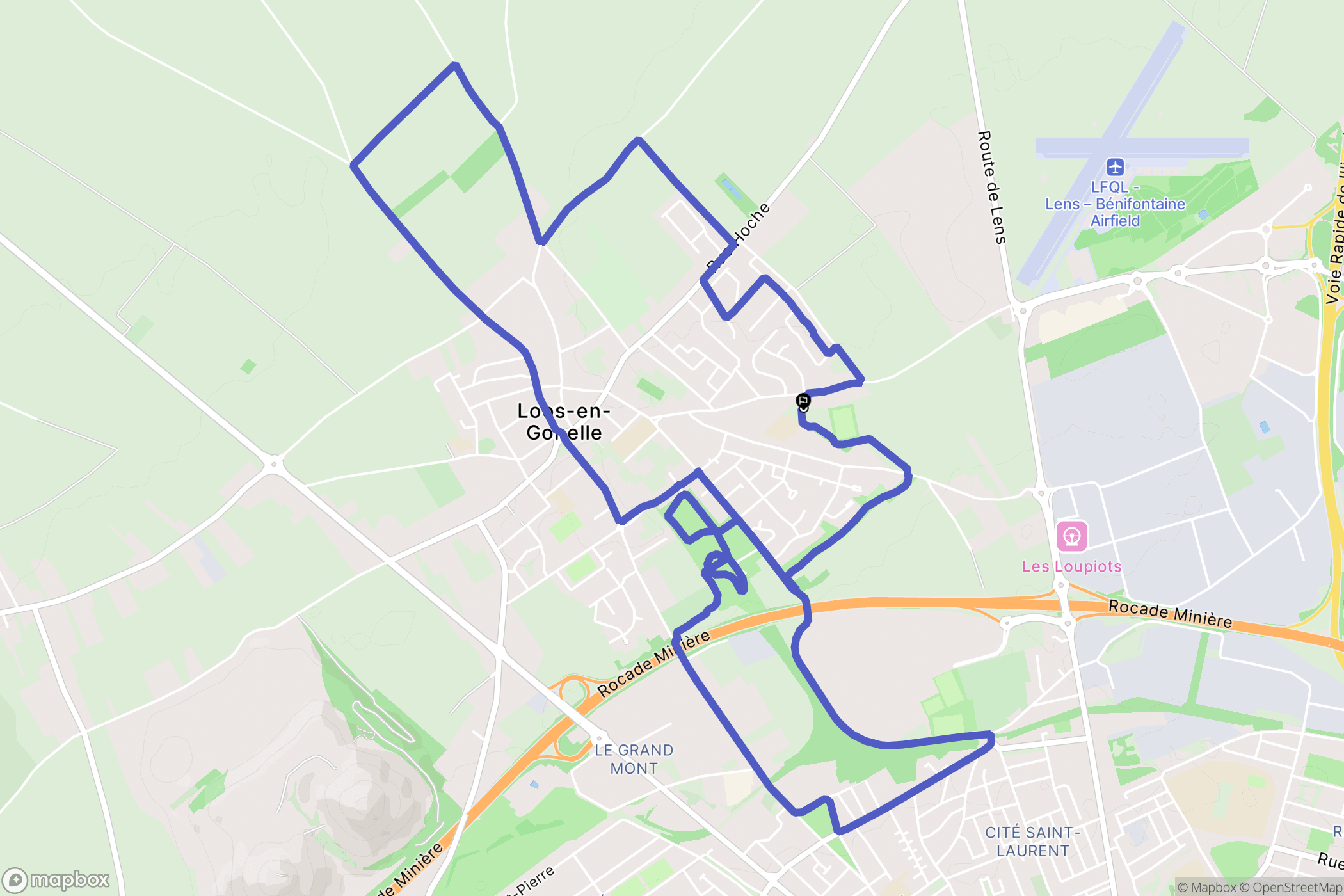 Loos-en-Gohelle : carte du parcours de randonnée - France