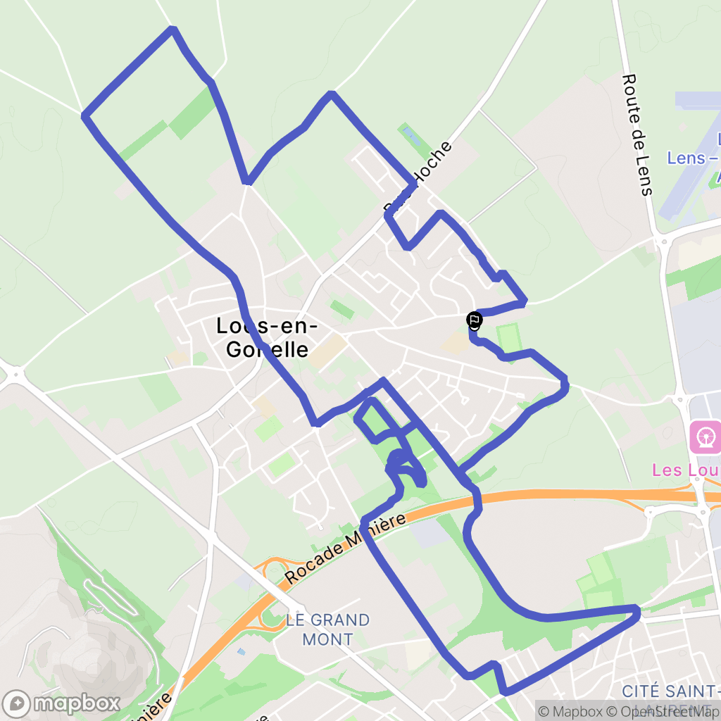 Loos-en-Gohelle : carte du parcours de randonnée - France