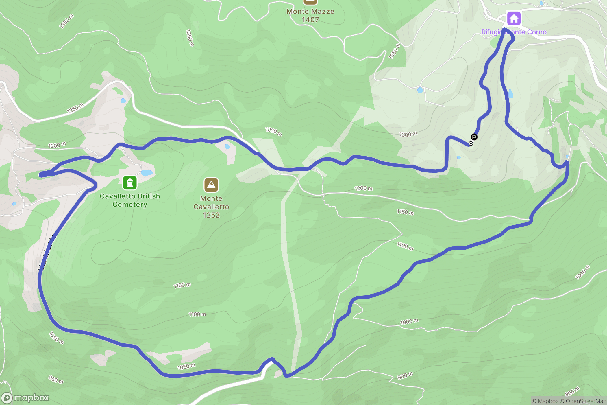  : carte du parcours de randonnée - Italy