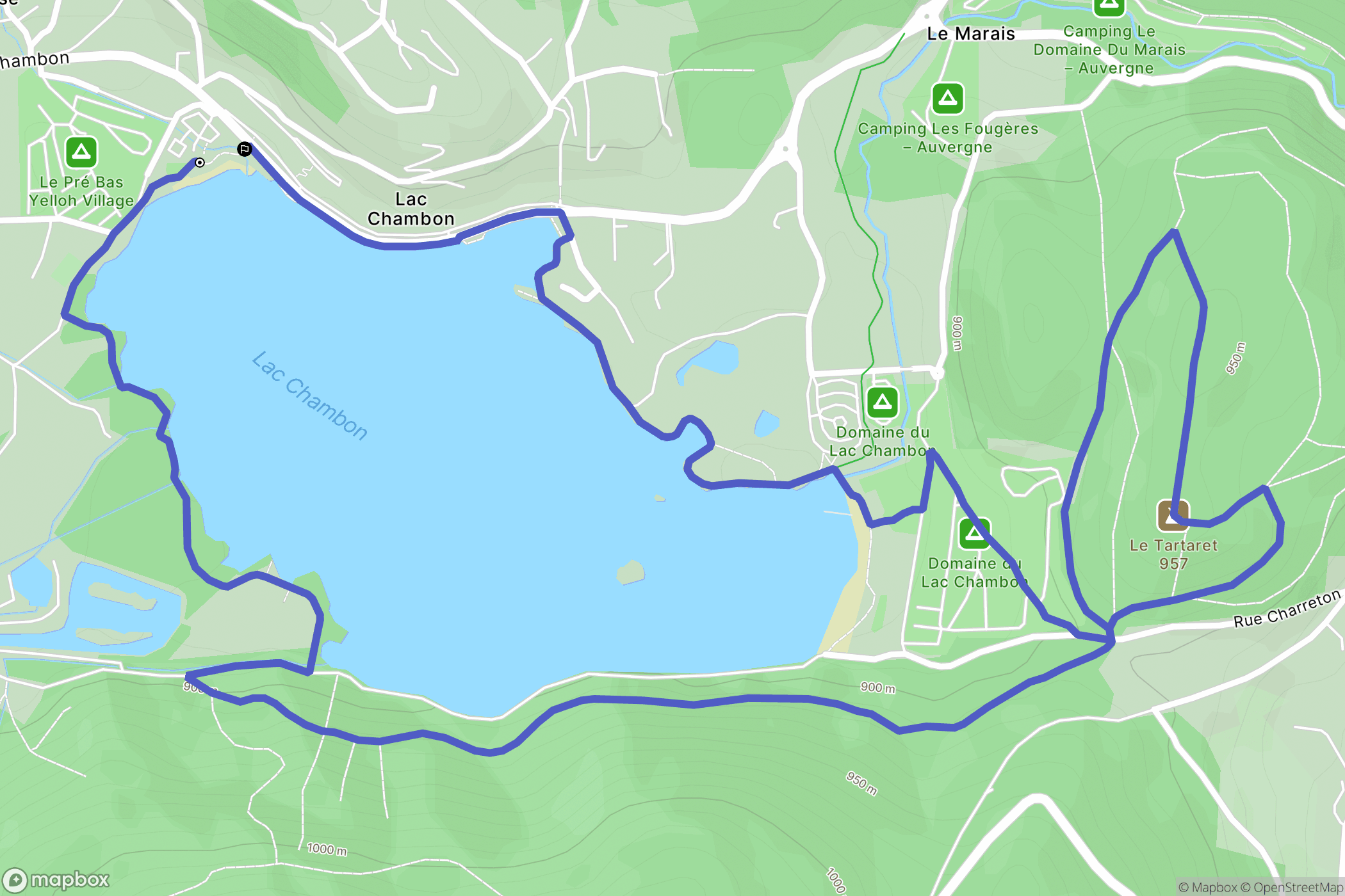 Chambon-sur-Lac : carte du parcours de randonnée - France