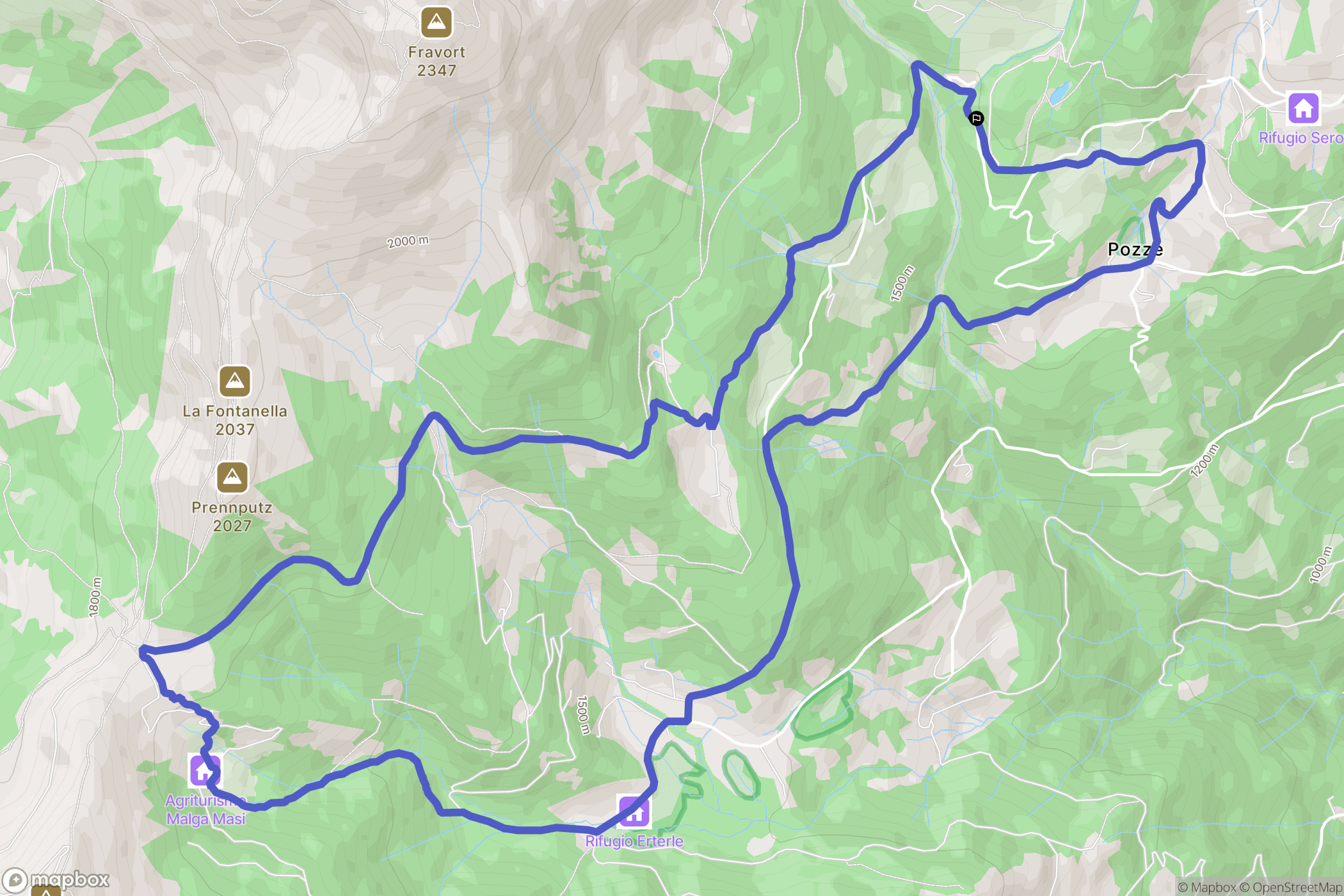 : carte du parcours de randonnée - Italy