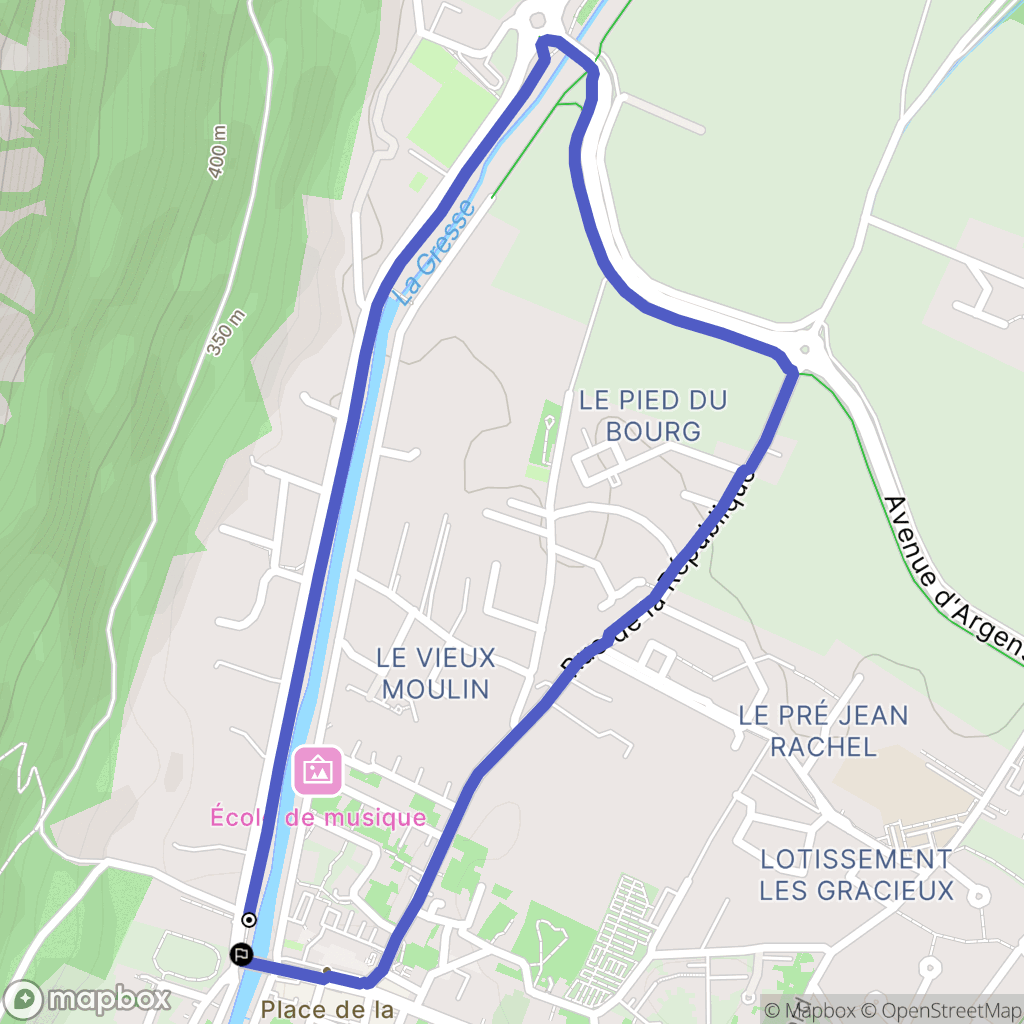 Vif : carte du parcours de randonnée - France