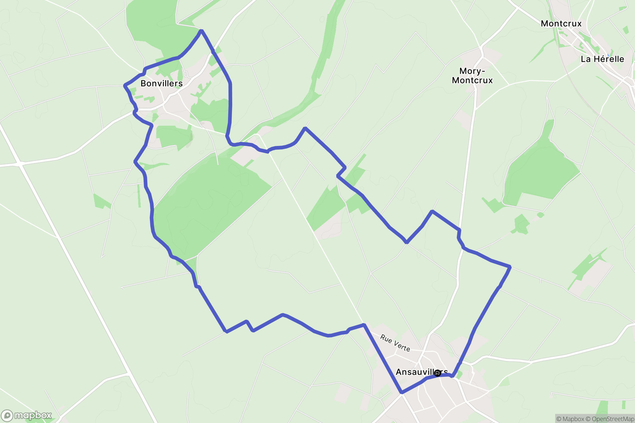 Ansauvillers : carte du parcours de randonnée - France