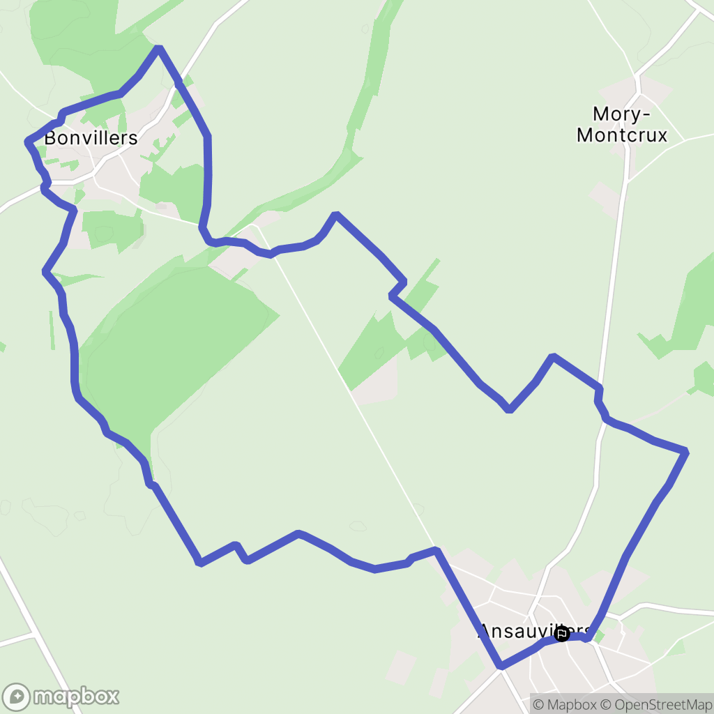 Ansauvillers : carte du parcours de randonnée - France