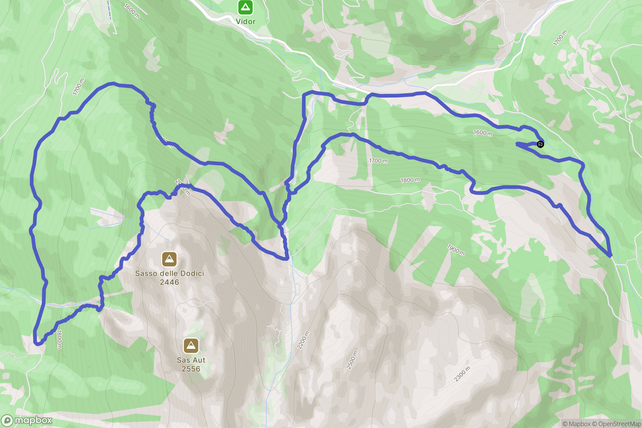  : carte du parcours de randonnée - Italy