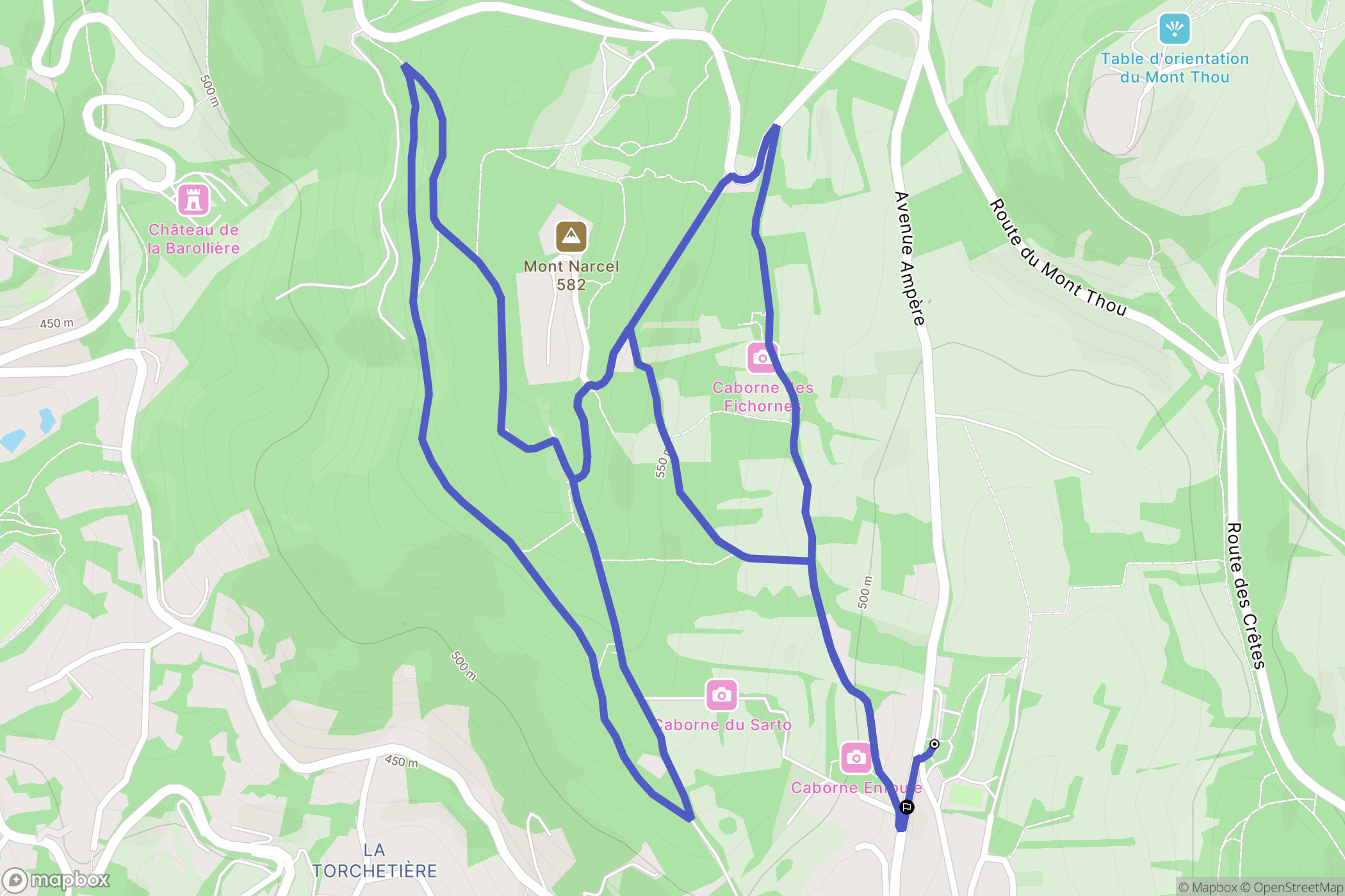 Saint-Didier-au-Mont-d'Or : carte du parcours de randonnée - France