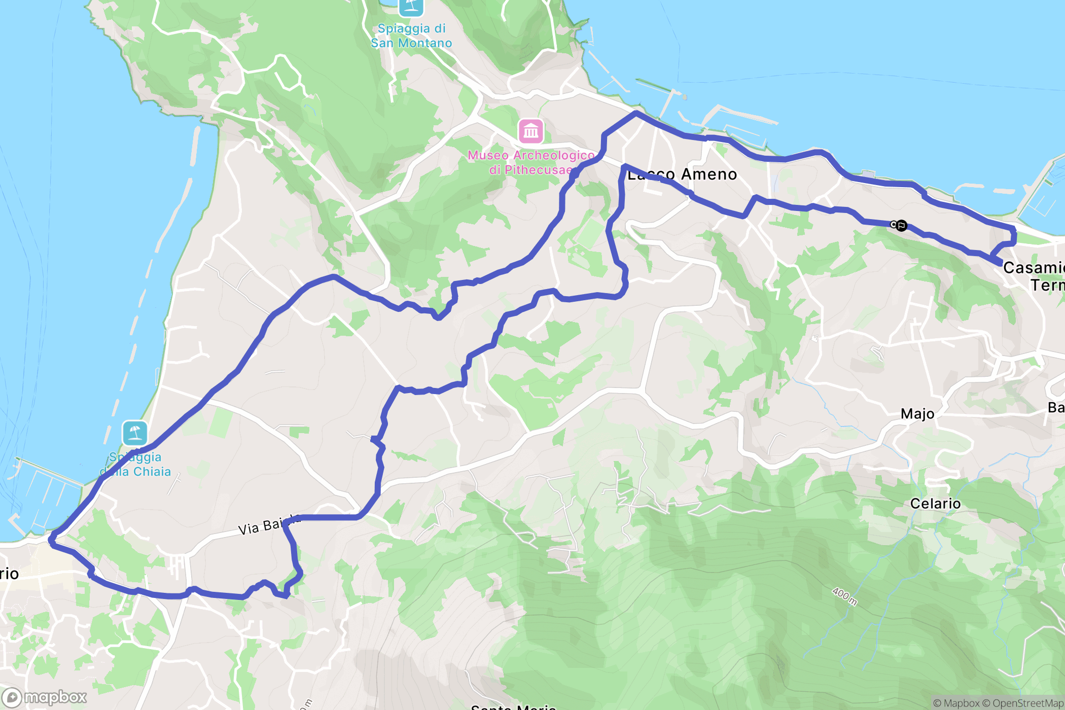 Casamicciola Terme : carte du parcours de randonnée - Italy