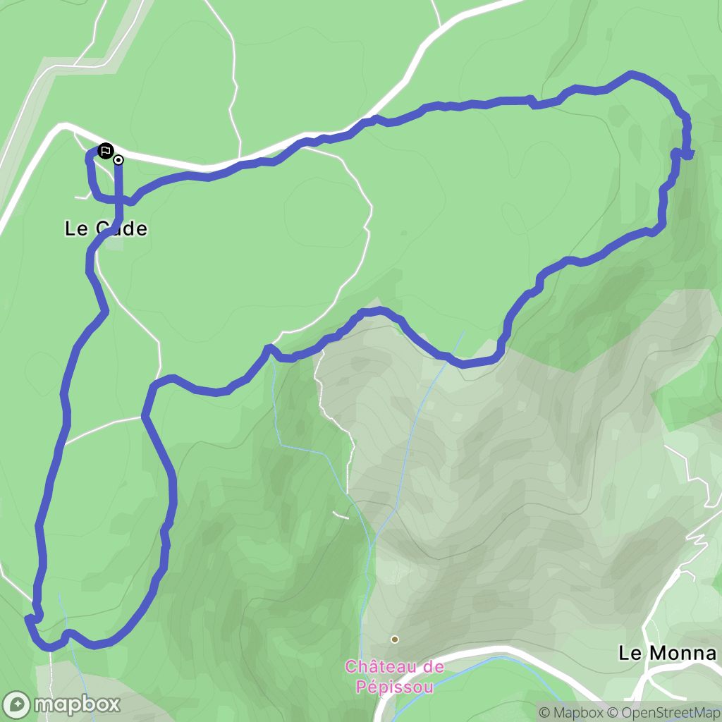 Millau : carte du parcours de randonnée - France