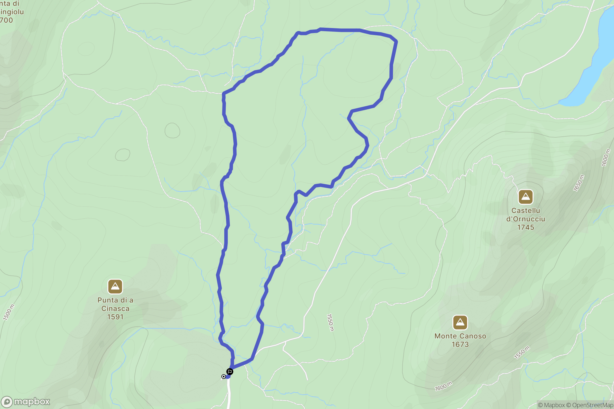 Serra-di-Scopamène : carte du parcours de randonnée - France