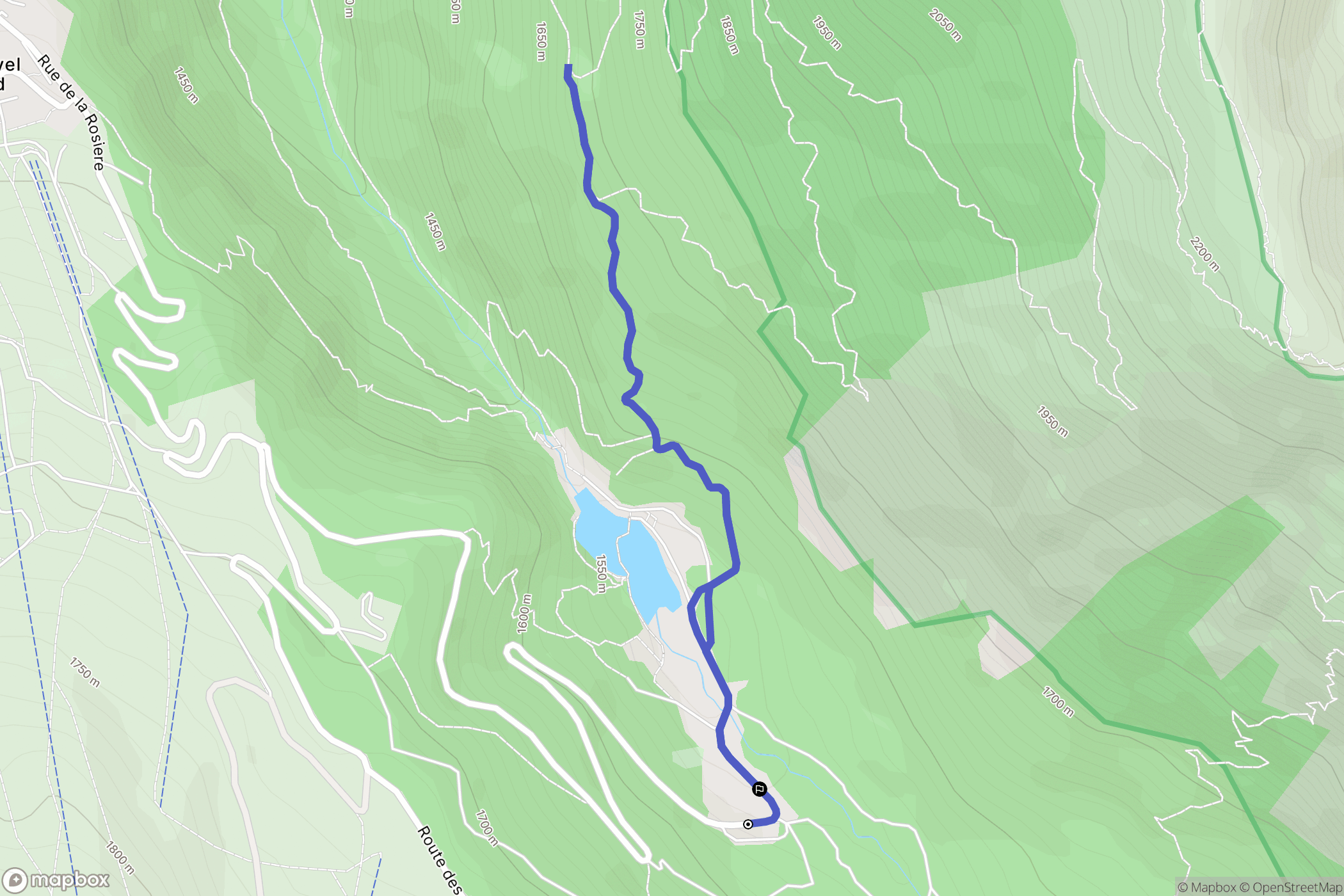 Courchevel : carte du parcours de randonnée - France