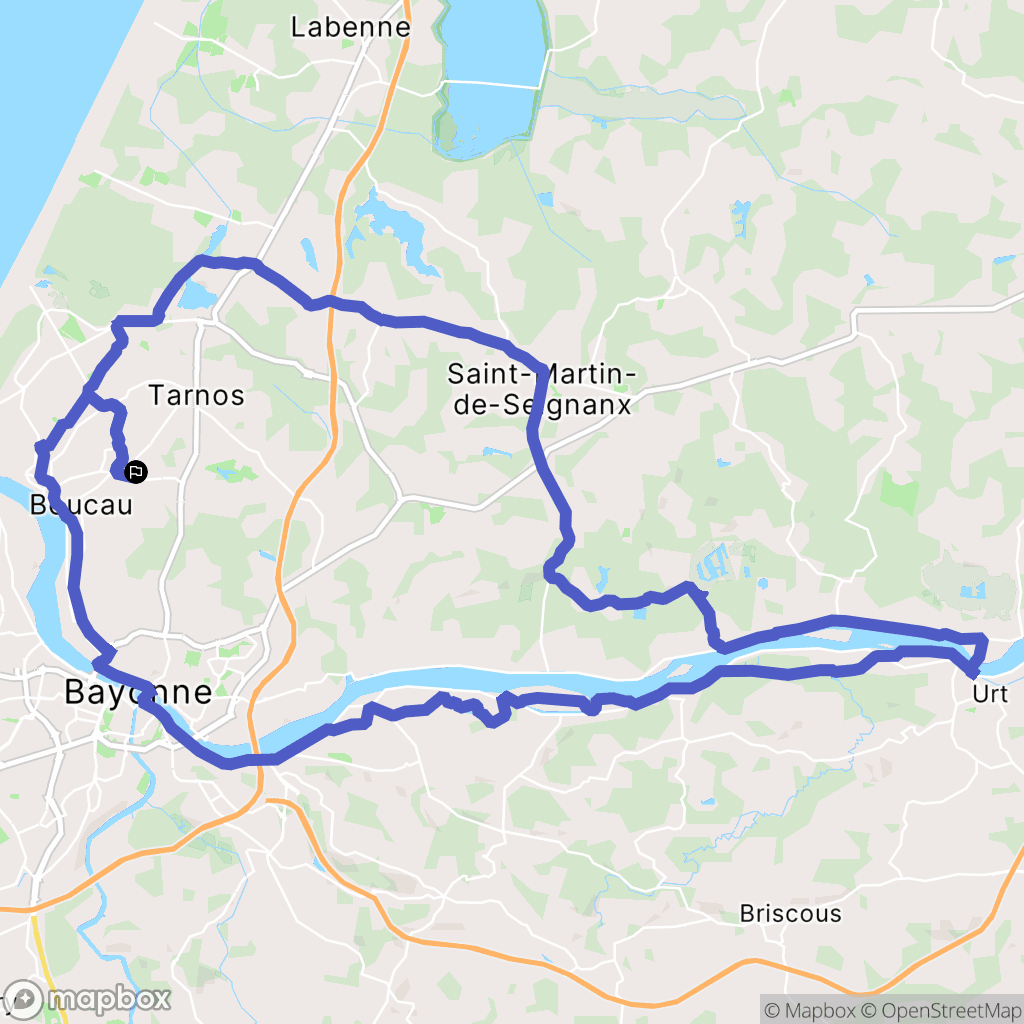 Boucau : carte du parcours de randonnée - France