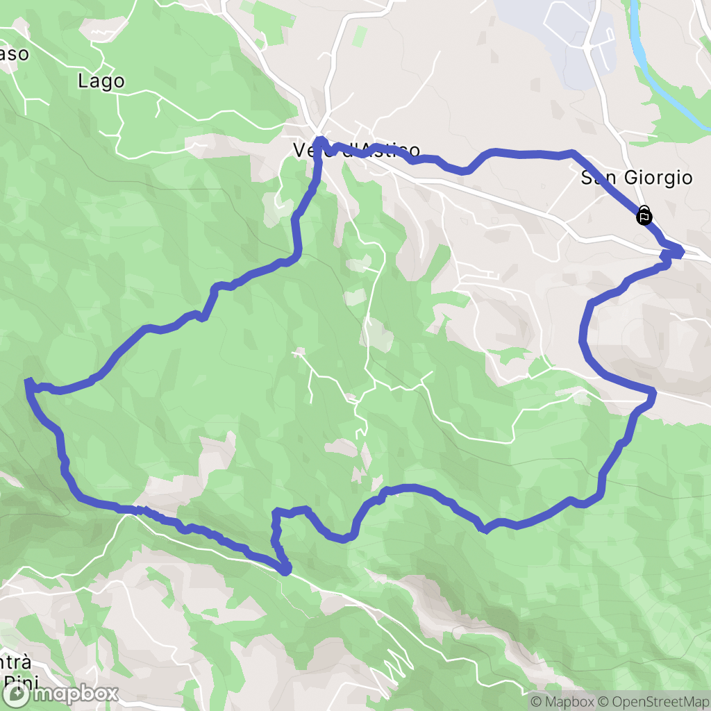 : carte du parcours de randonnée - Italy