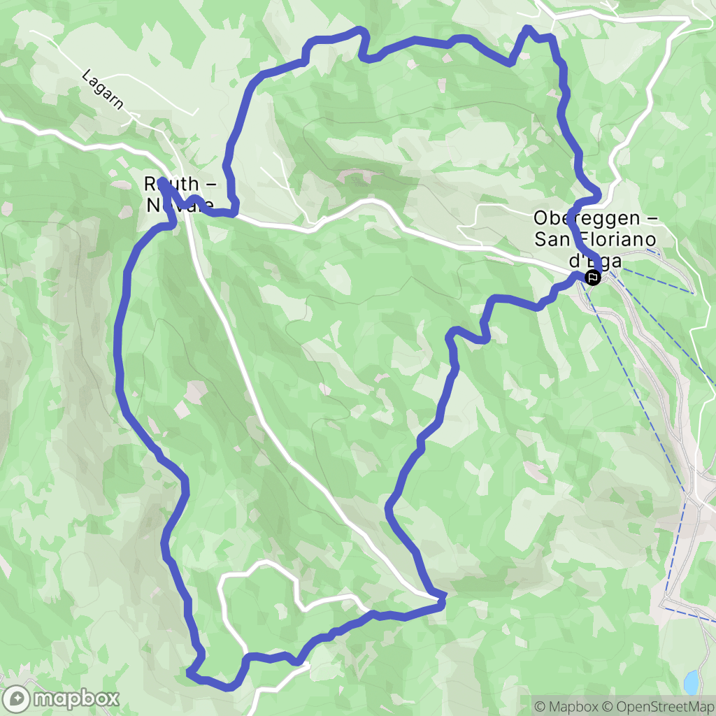Obereggen : carte du parcours de randonnée - Italy