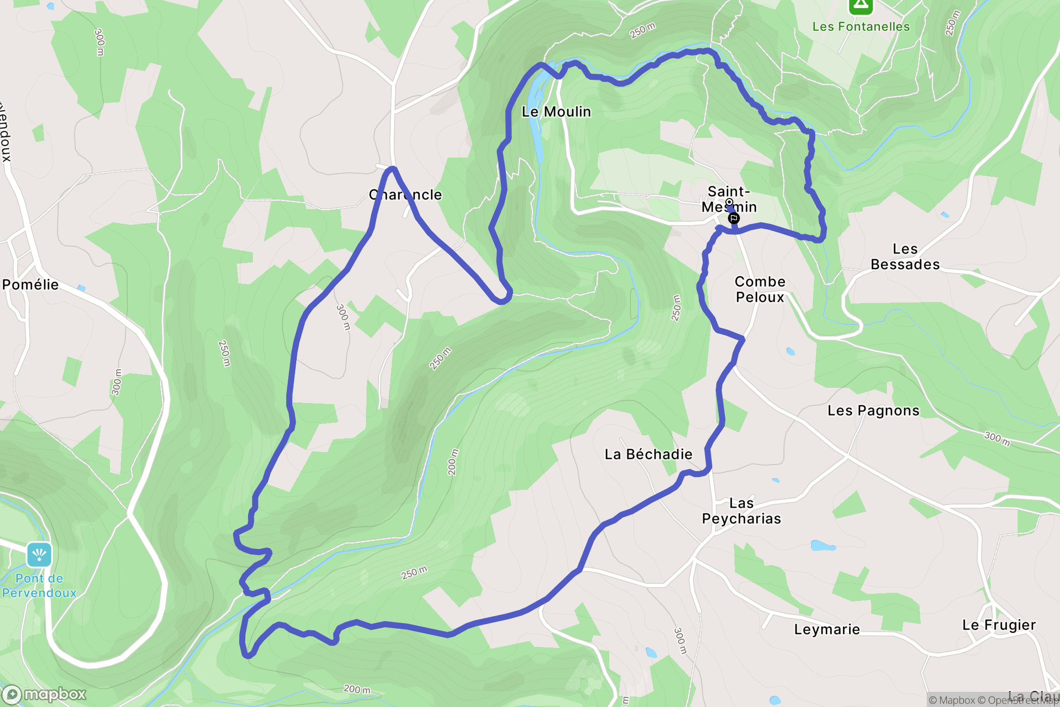 Saint-Mesmin : carte du parcours de randonnée - France