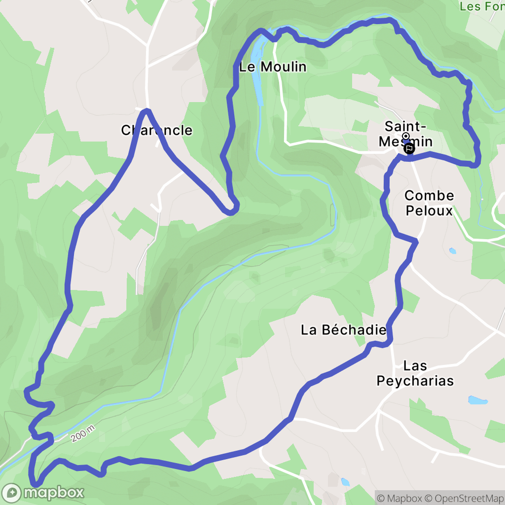 Saint-Mesmin : carte du parcours de randonnée - France