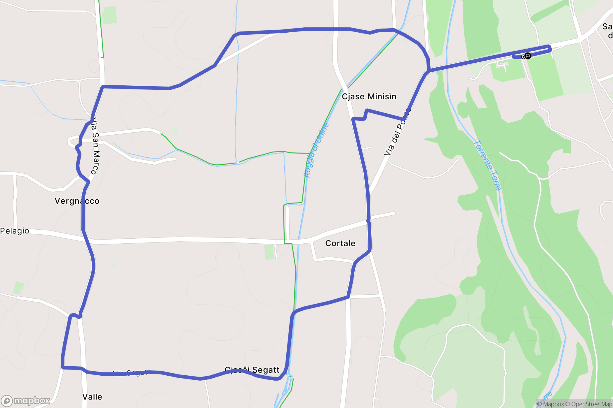 Savorgnano del Torre : carte du parcours de randonnée - Italy