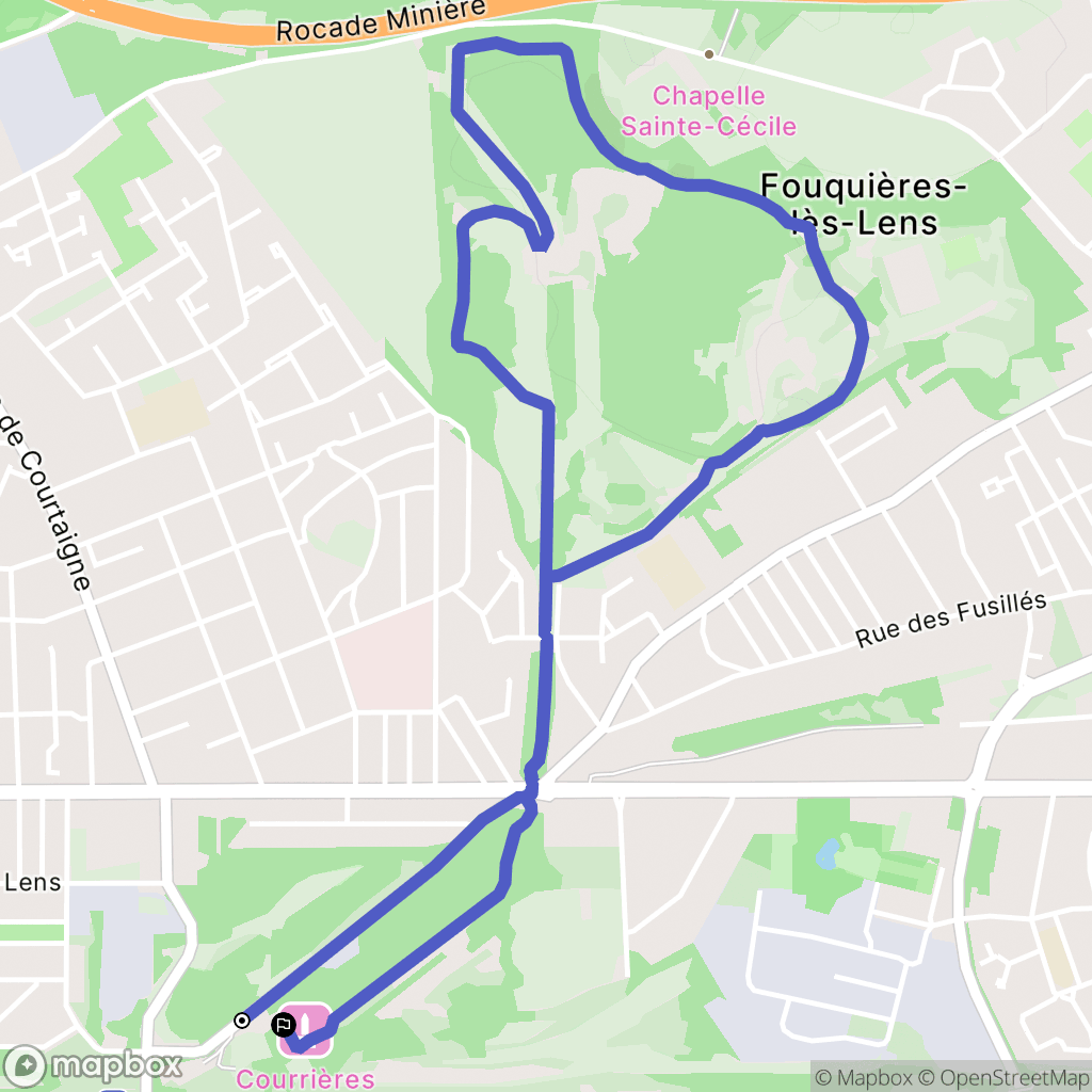 Méricourt : carte du parcours de randonnée - France