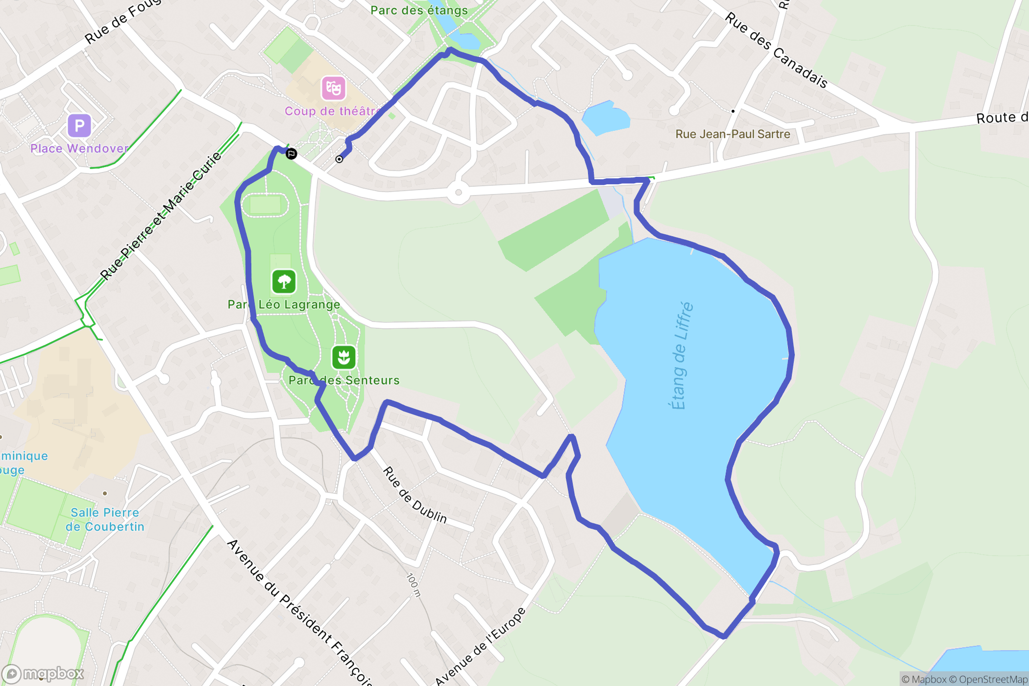 Liffré : carte du parcours de randonnée - France