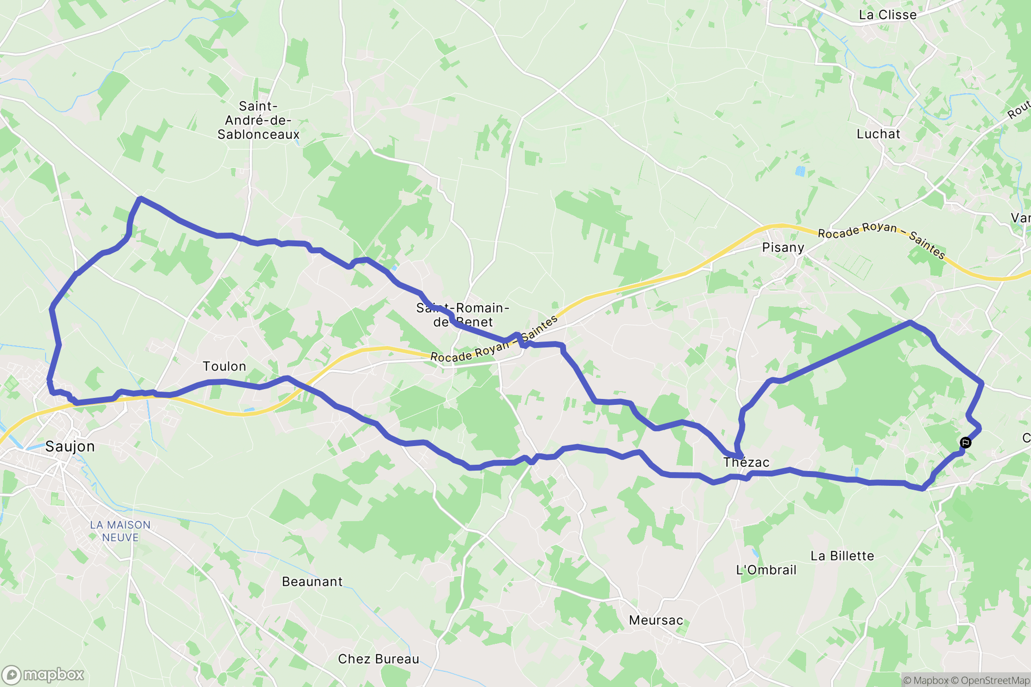 Rétaud : carte du parcours de randonnée - France