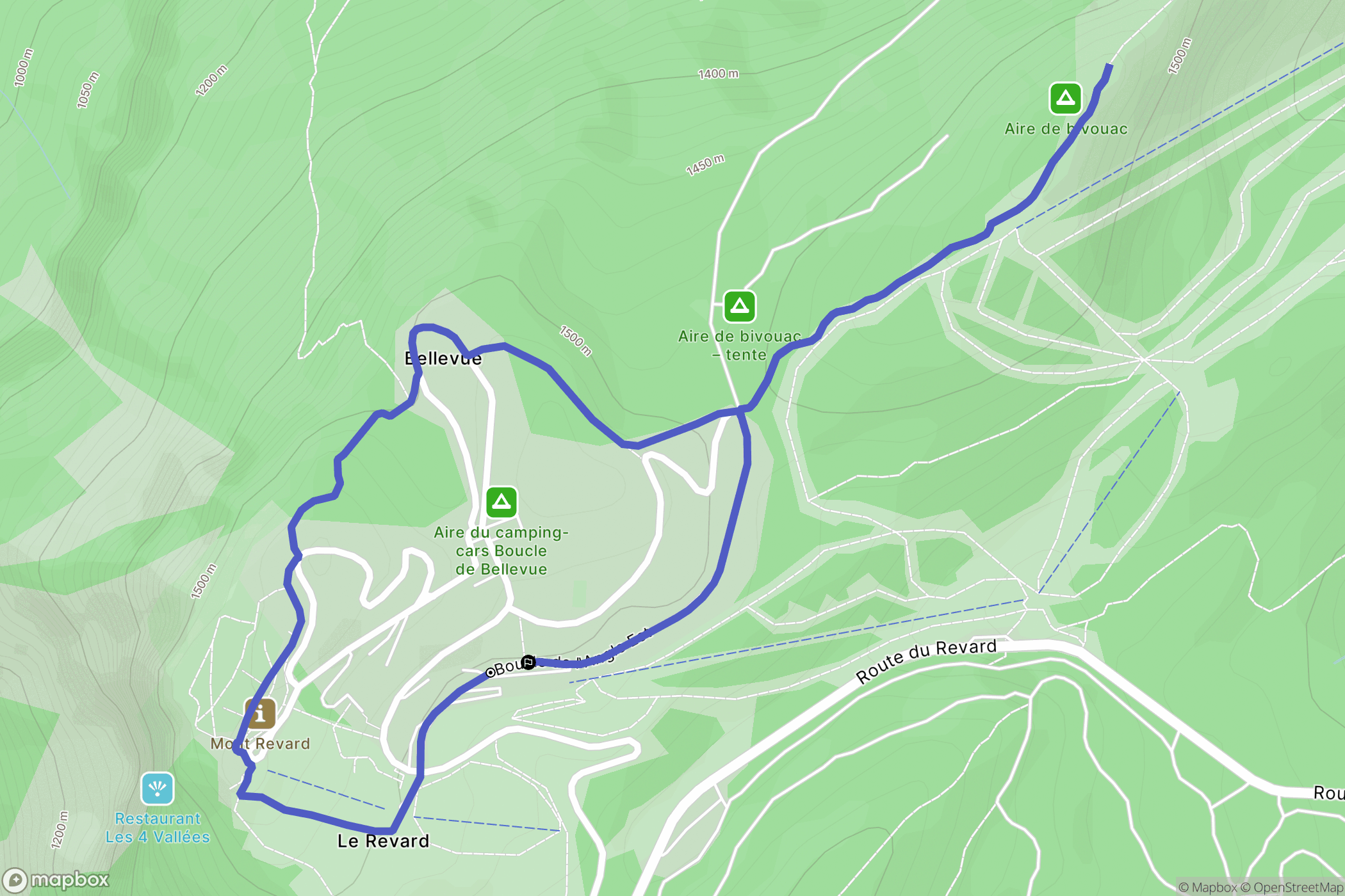Les Déserts : carte du parcours de randonnée - France