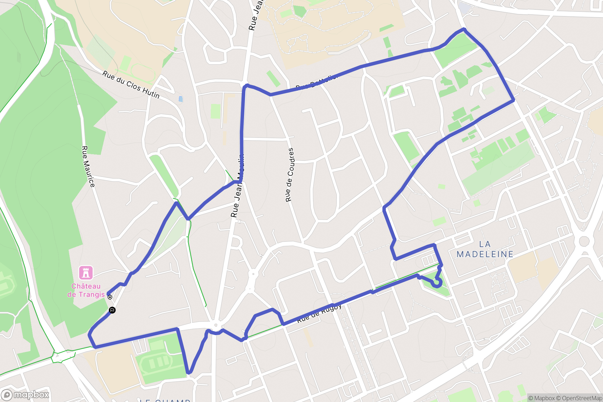 Évreux : carte du parcours de randonnée - France