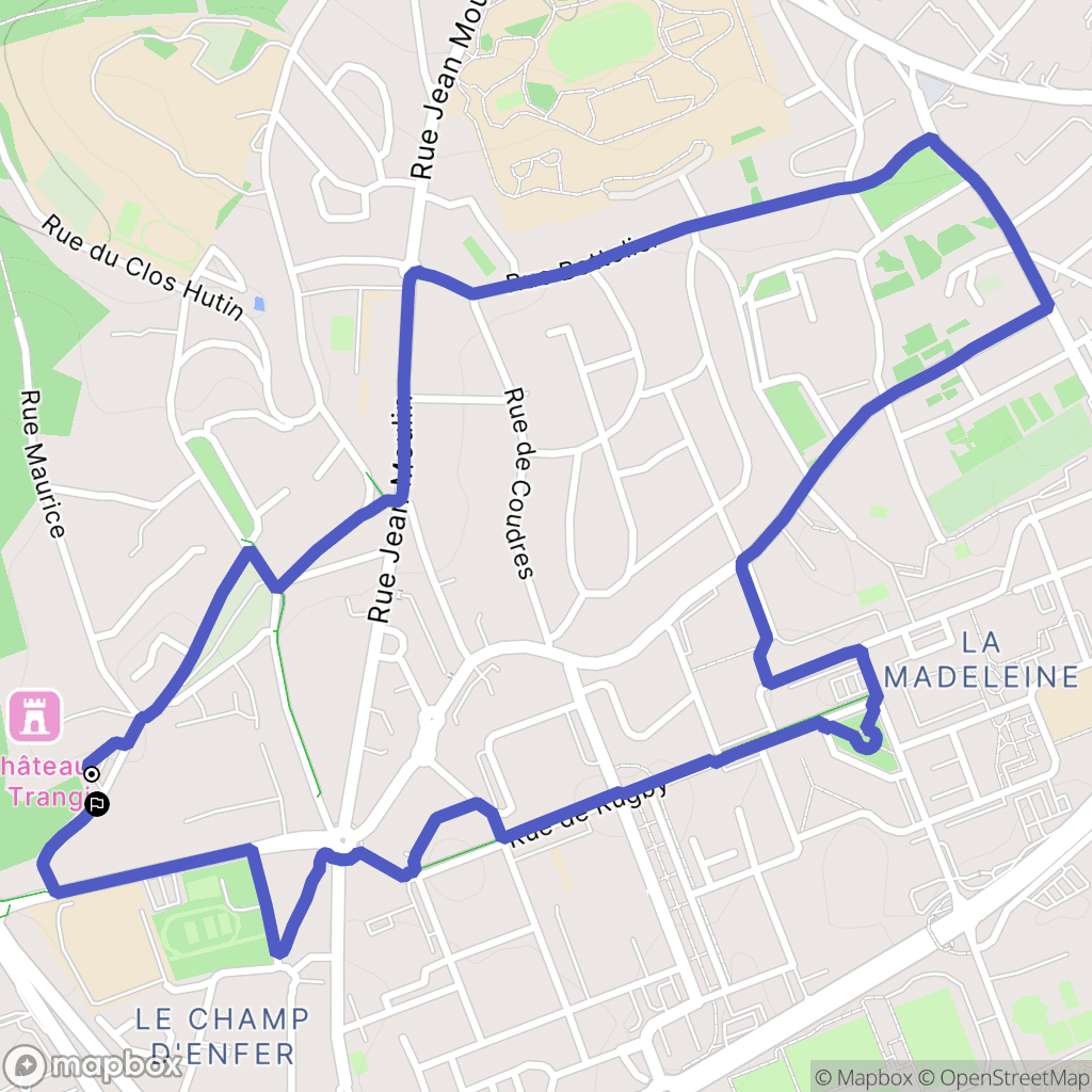 Évreux : carte du parcours de randonnée - France