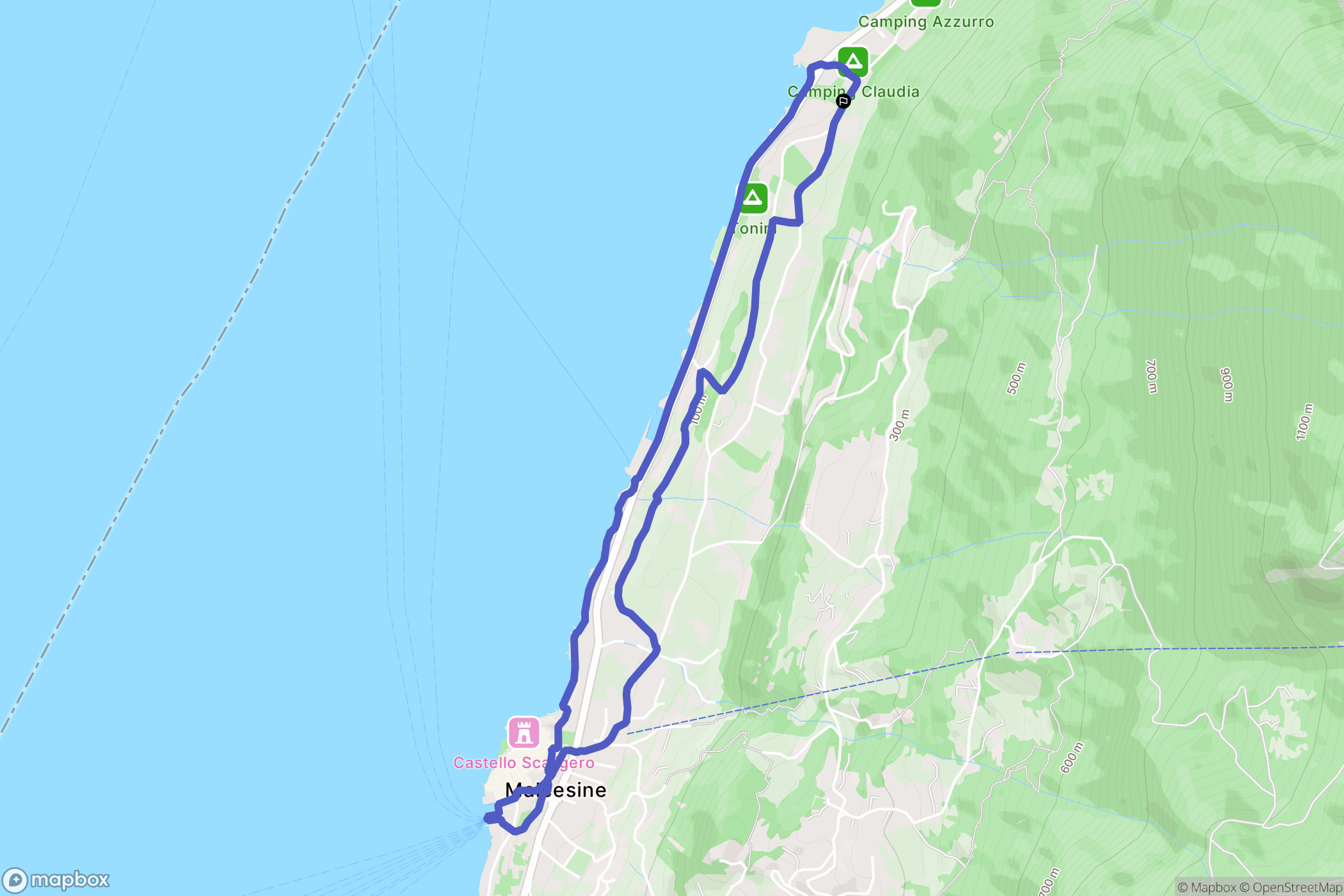 Malcesine : carte du parcours de randonnée - Italy