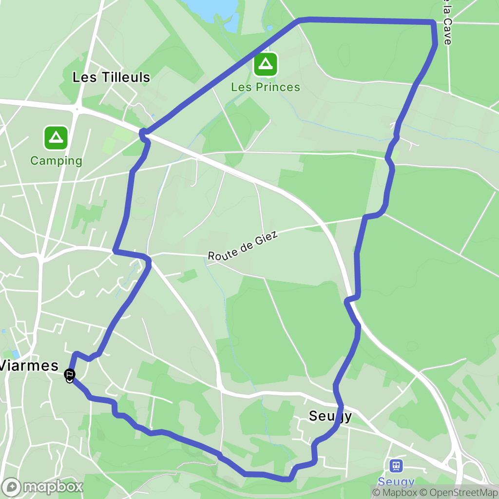 Viarmes : carte du parcours de randonnée - France