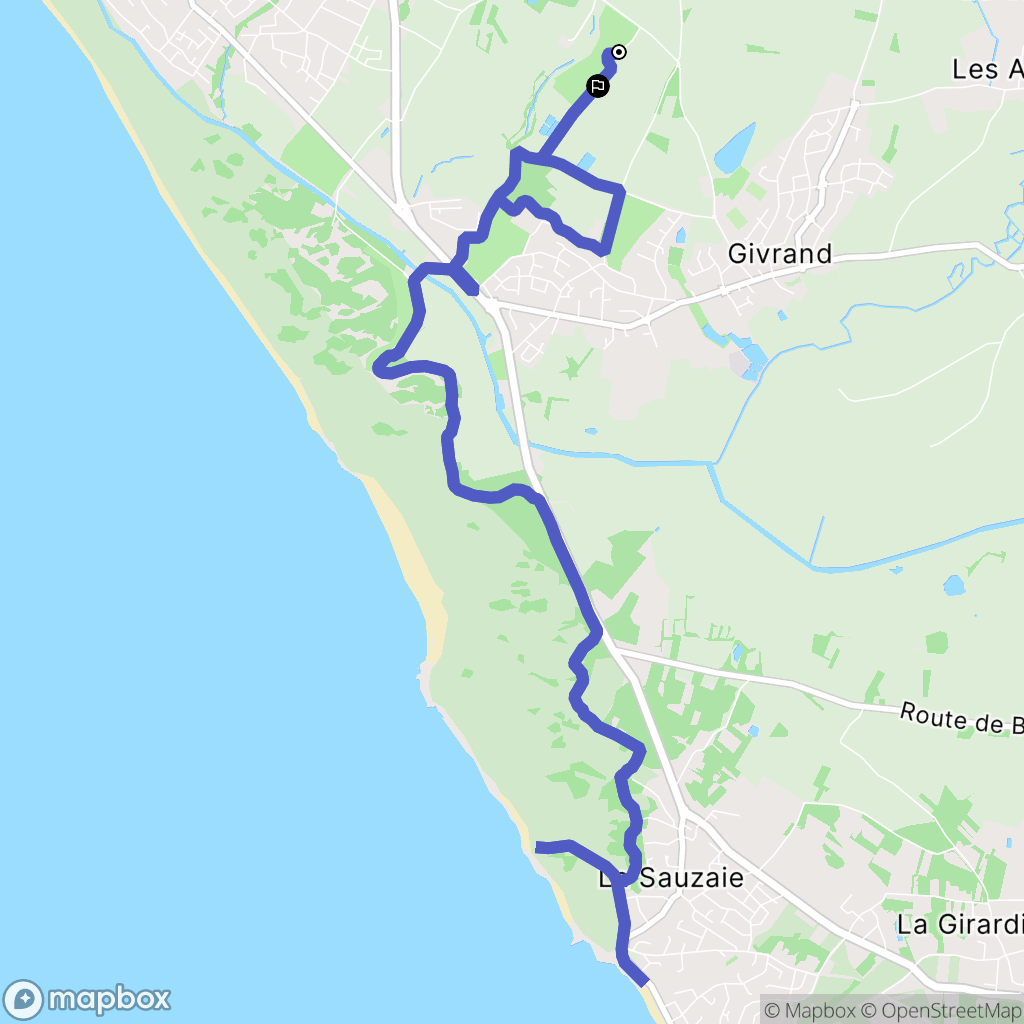 Givrand : carte du parcours de randonnée - France