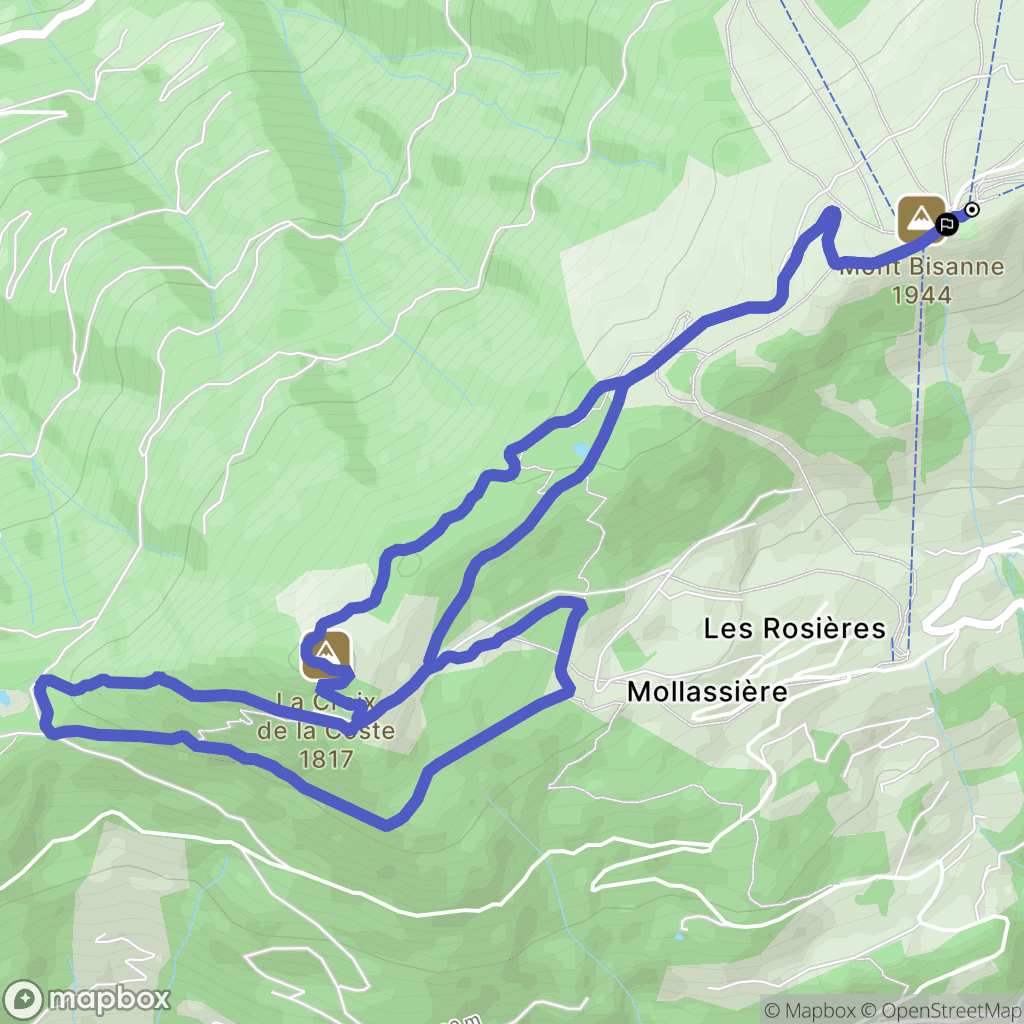 Villard-sur-Doron : carte du parcours de randonnée - France