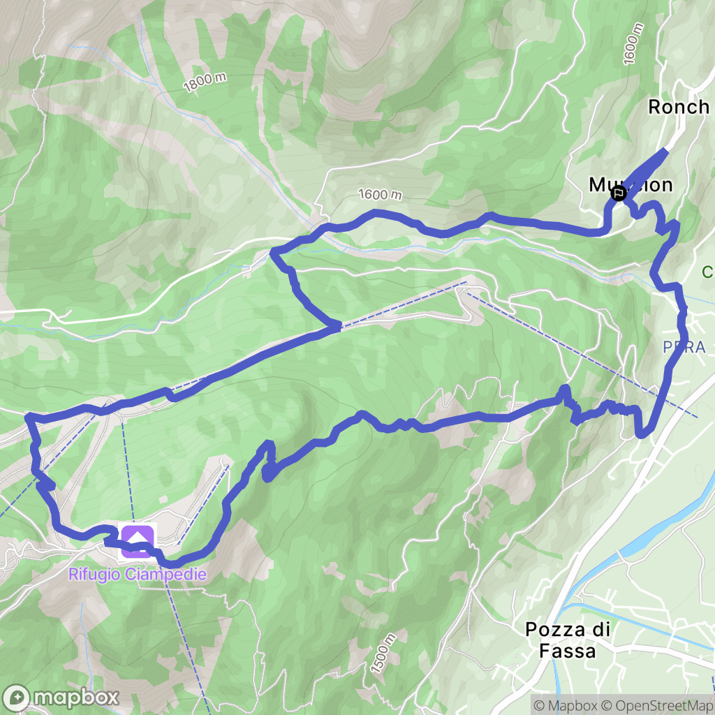 Muncion : carte du parcours de randonnée - Italy