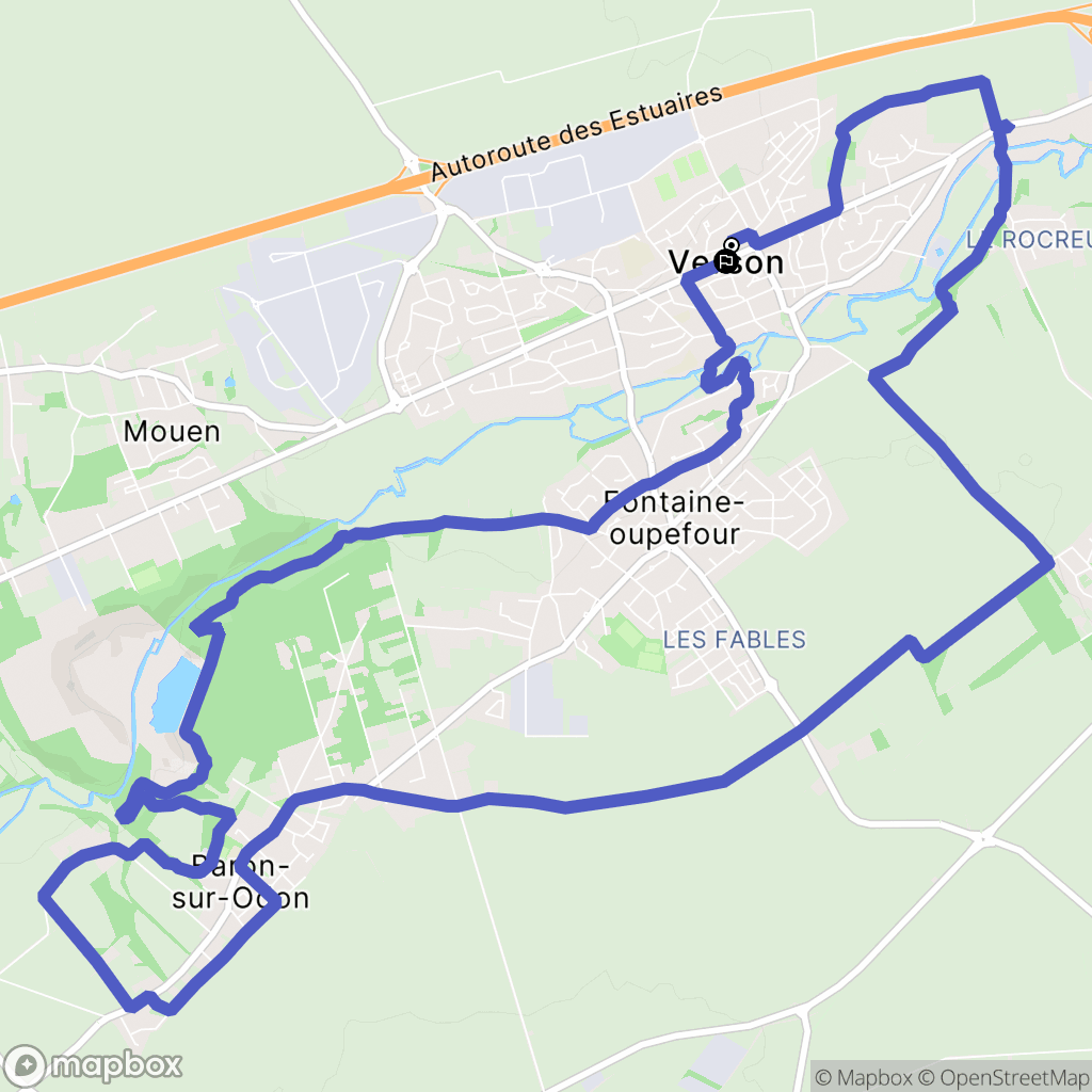 Verson : carte du parcours de randonnée - France